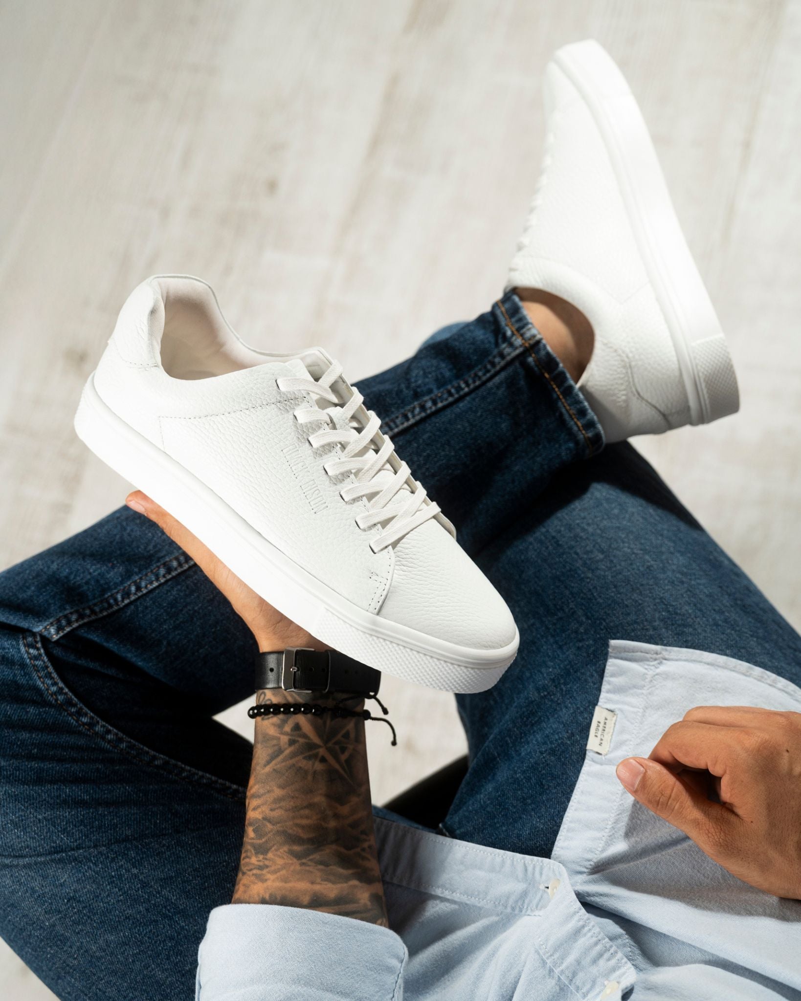 zapato cuero blanco 101