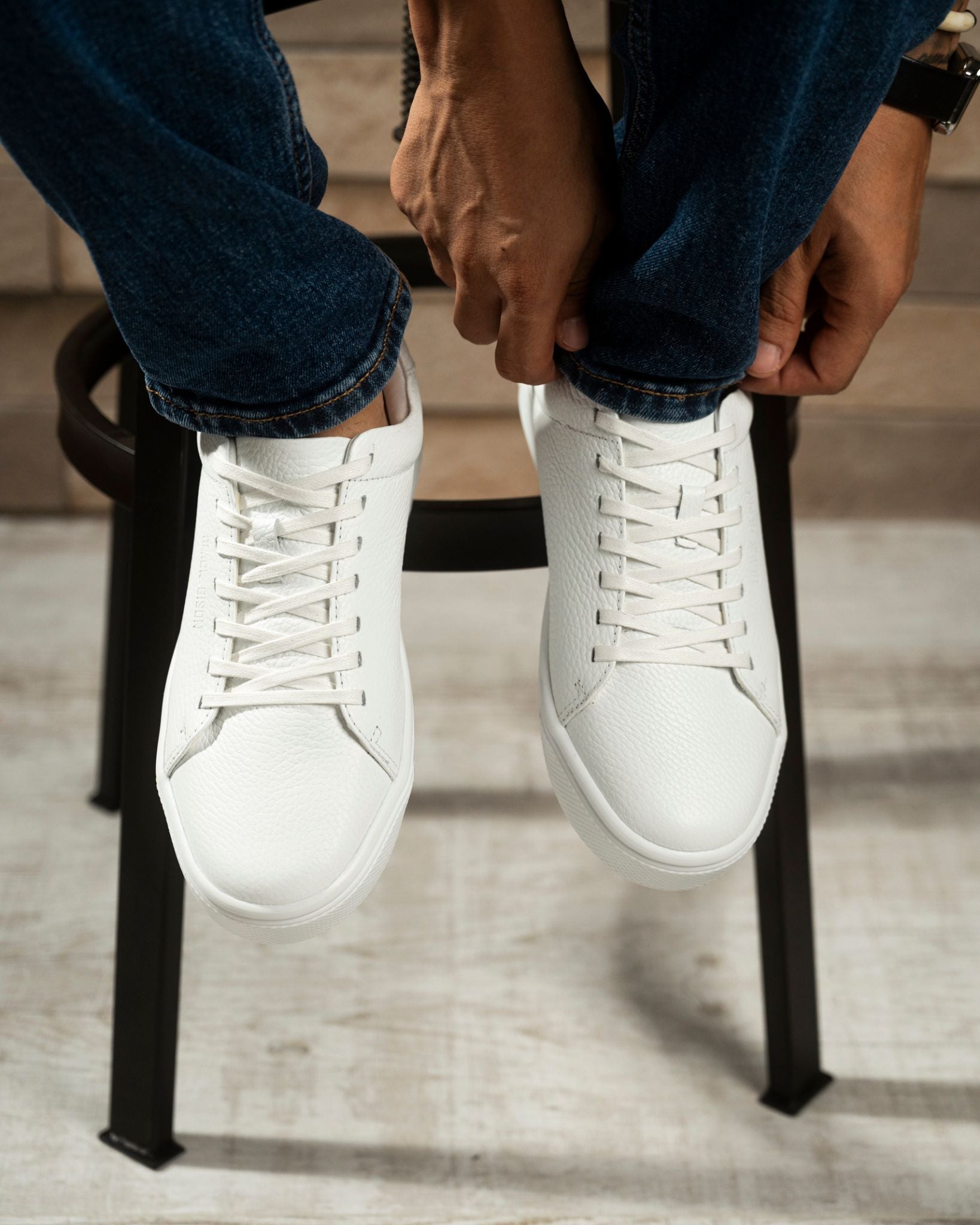 zapato cuero blanco 101