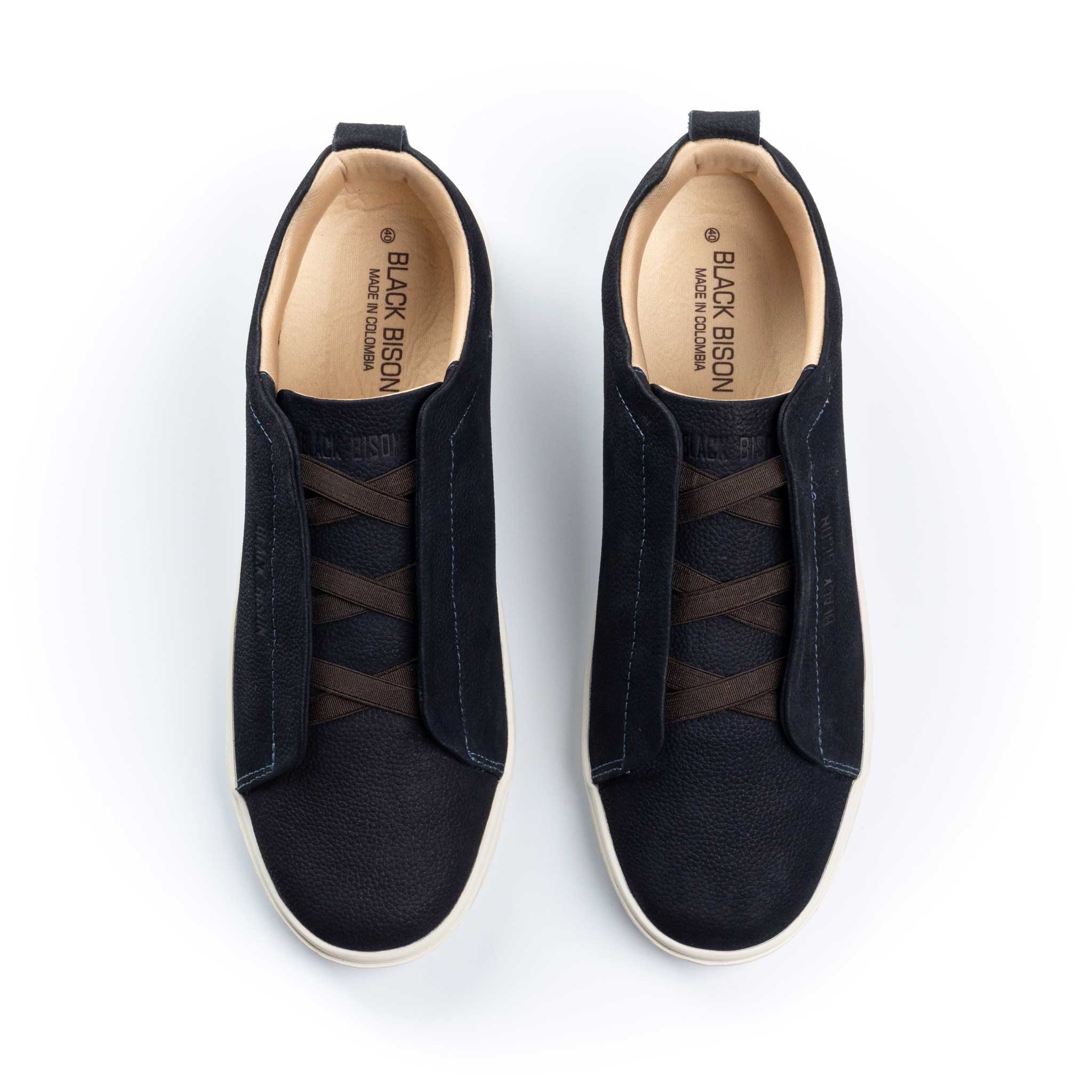 Cuero Nobuck Azul Navy