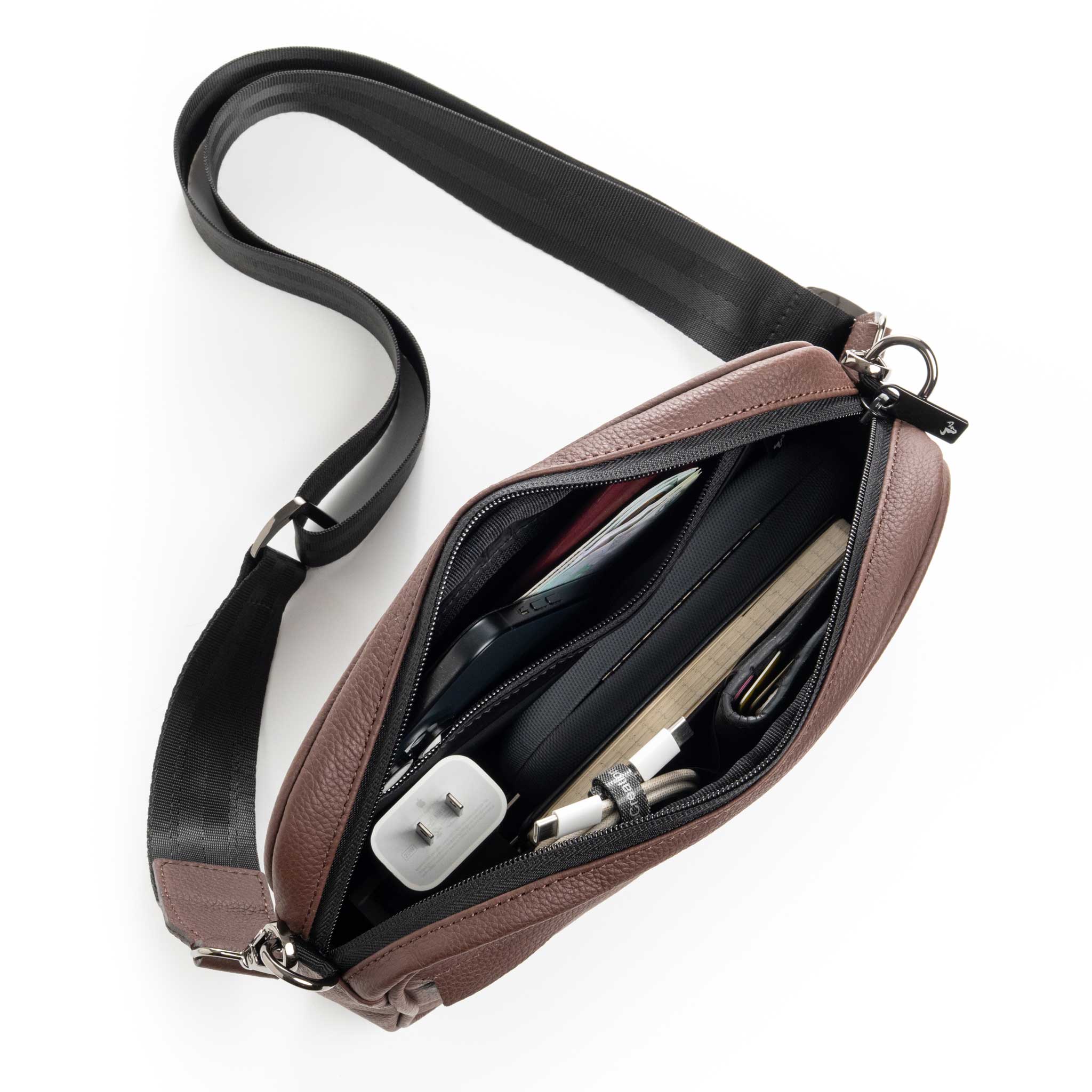 Bolso Manos Libres Neo en Cuero Coñac