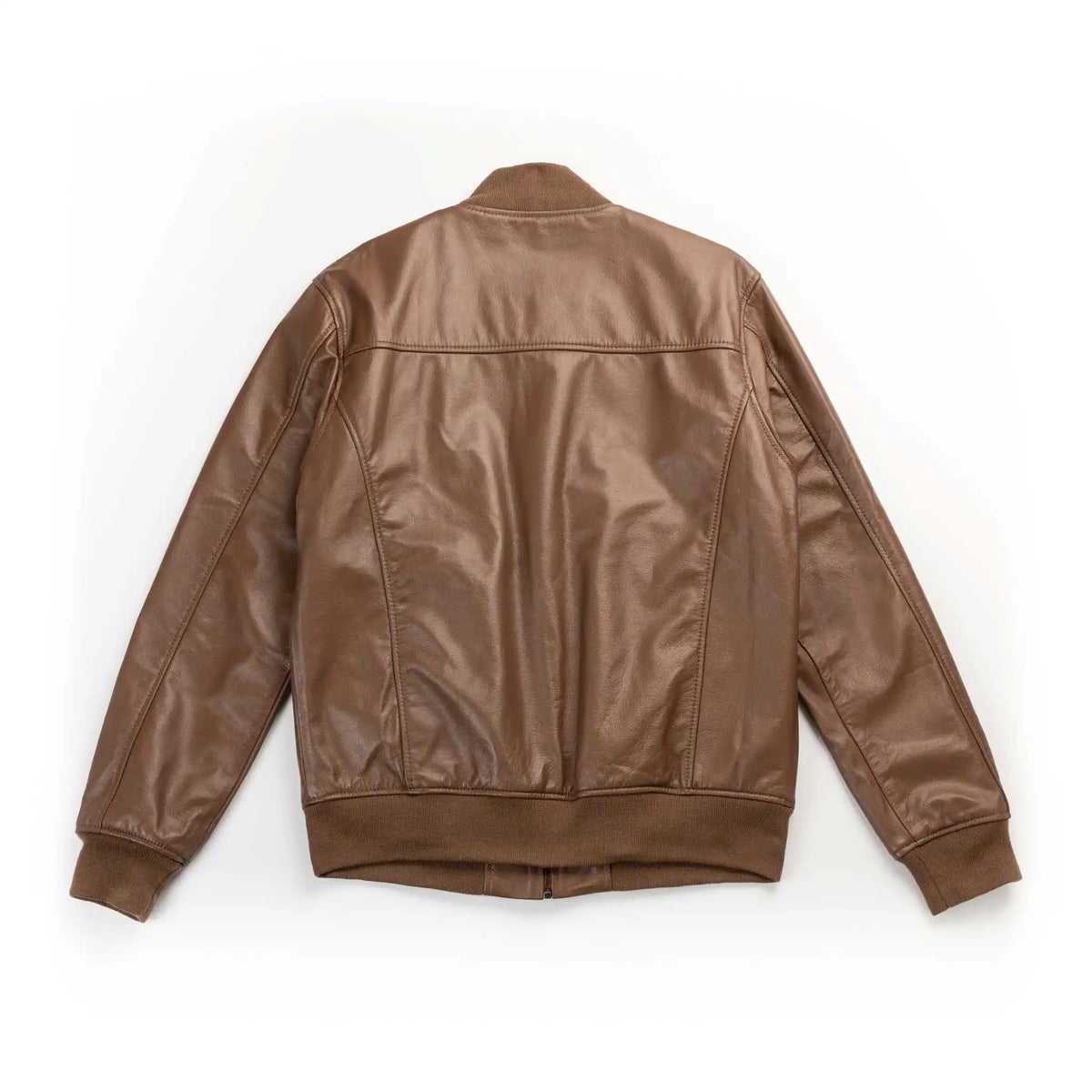 Chaqueta Cooper Bomber Miel de Cuero para Hombre - BLACK BISON