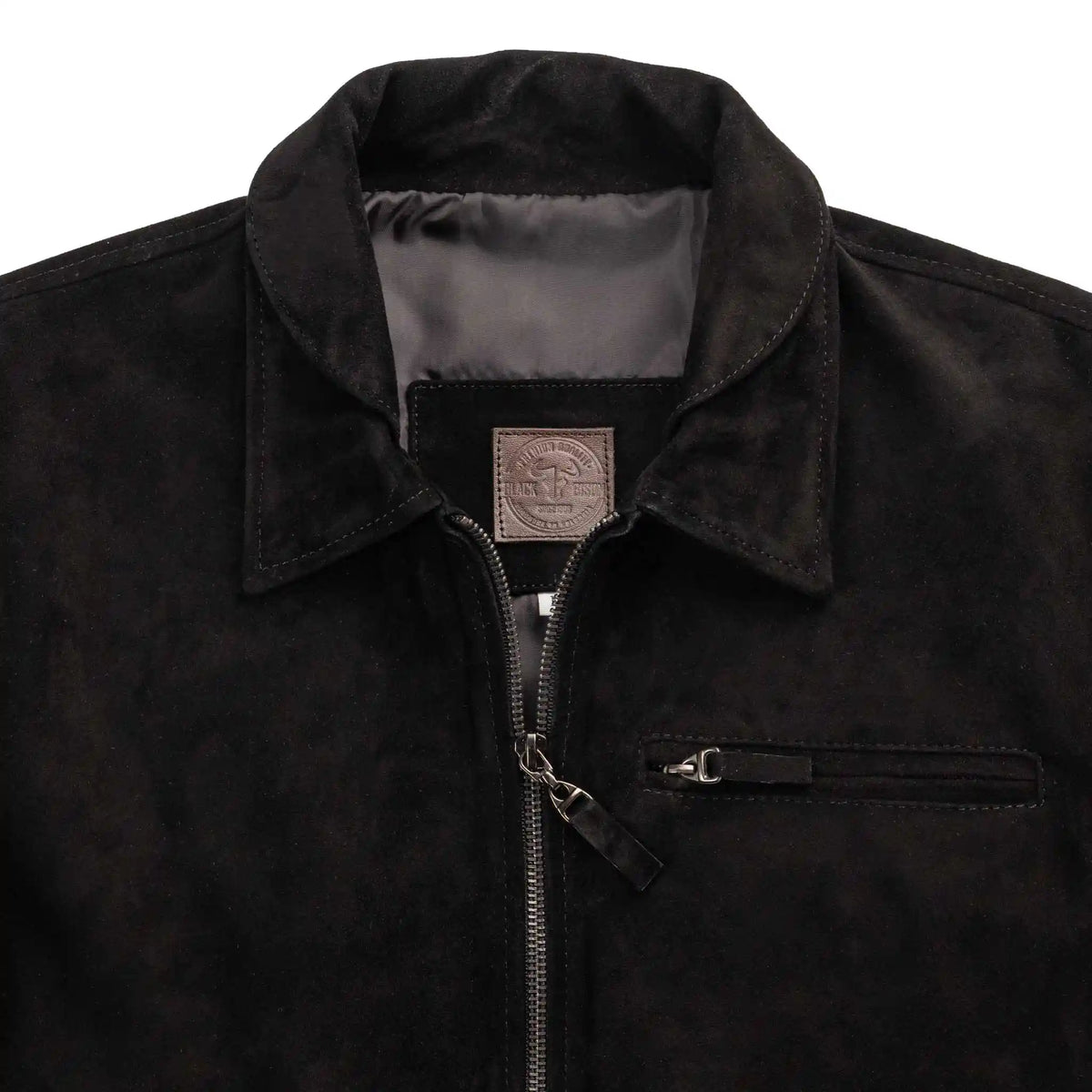 Chaqueta Gatsby Negra de Cuero para Hombre - BLACK BISON