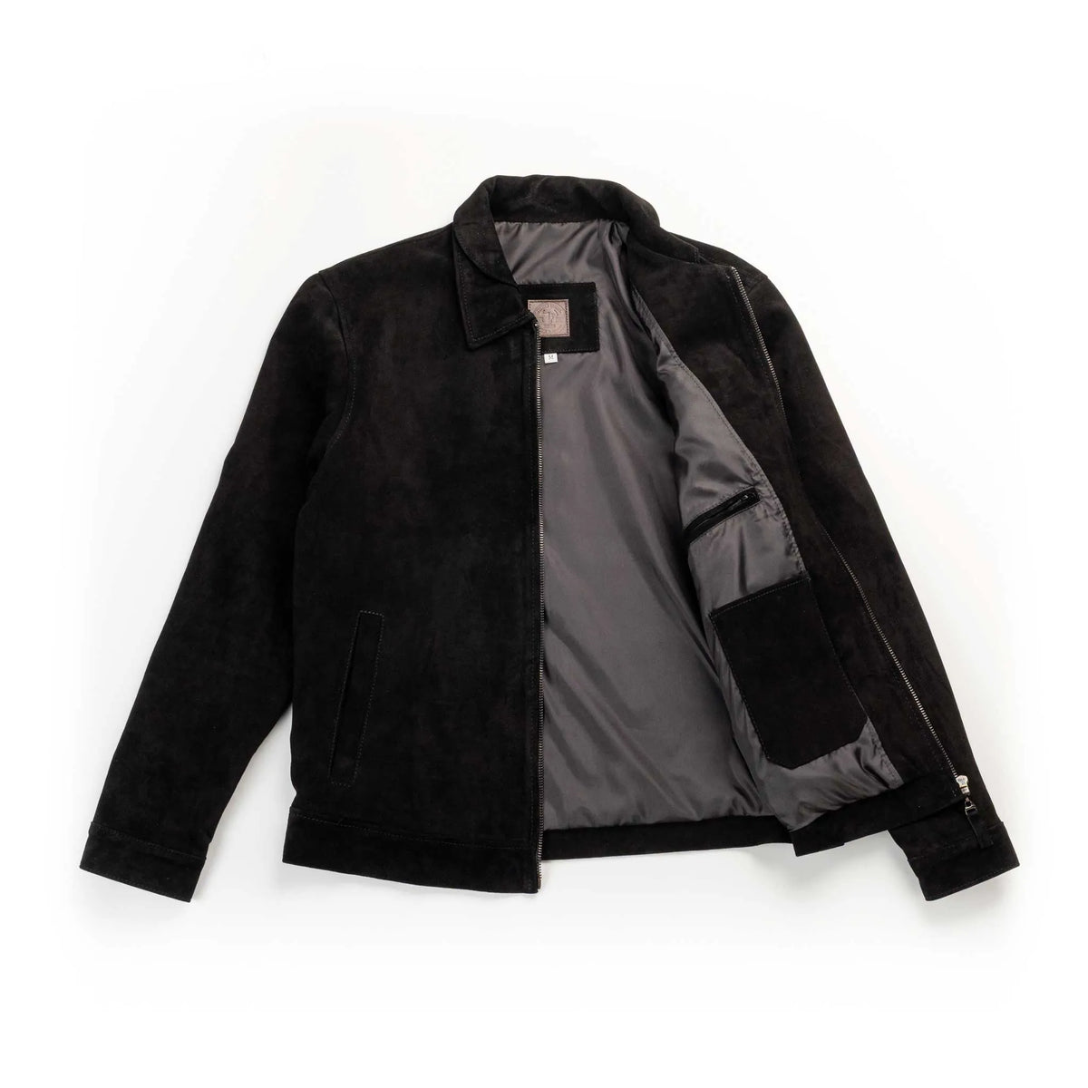 Chaqueta Gatsby Negra de Cuero para Hombre - BLACK BISON