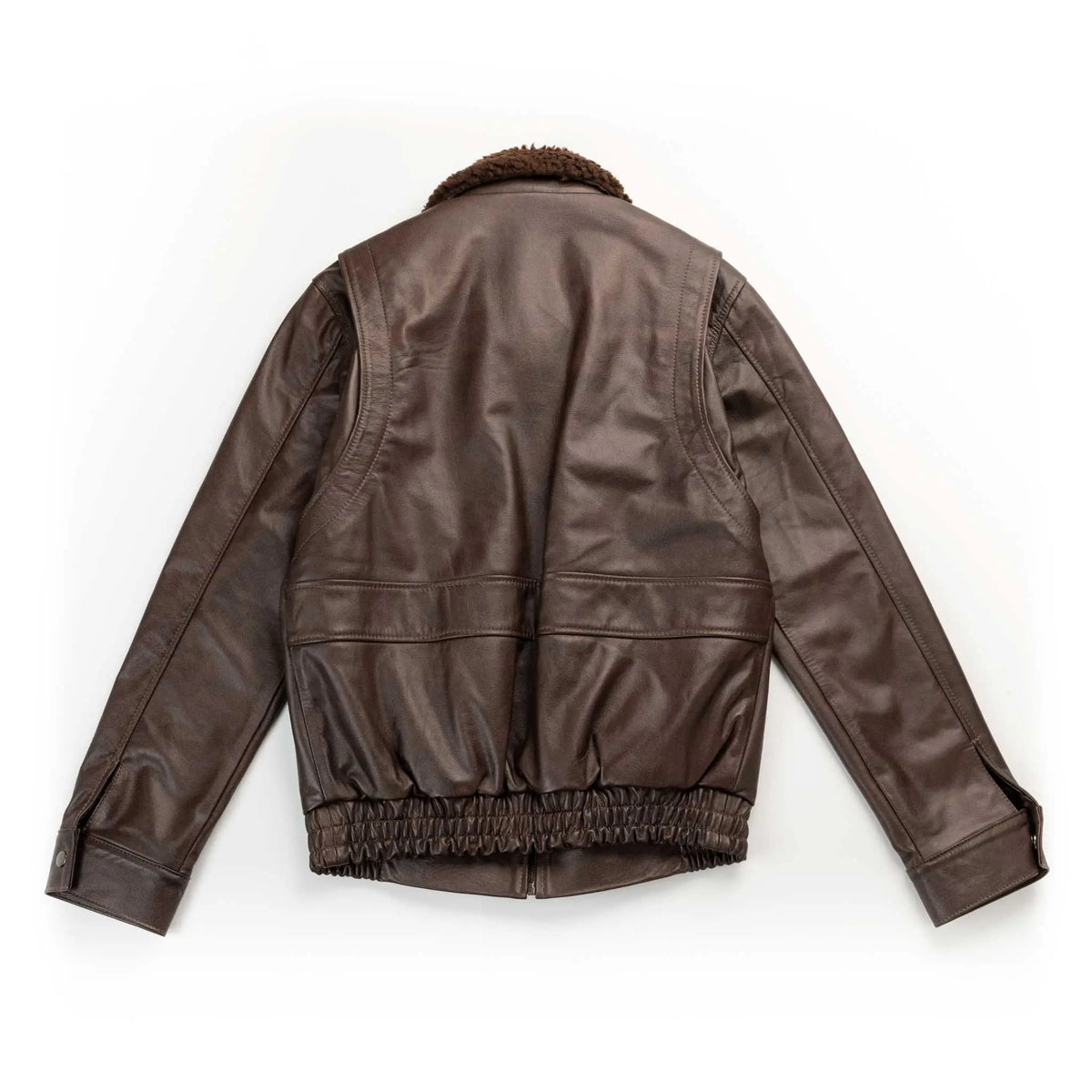 Chaqueta Harrison Aviador Café de Cuero para Hombre - BLACK BISON