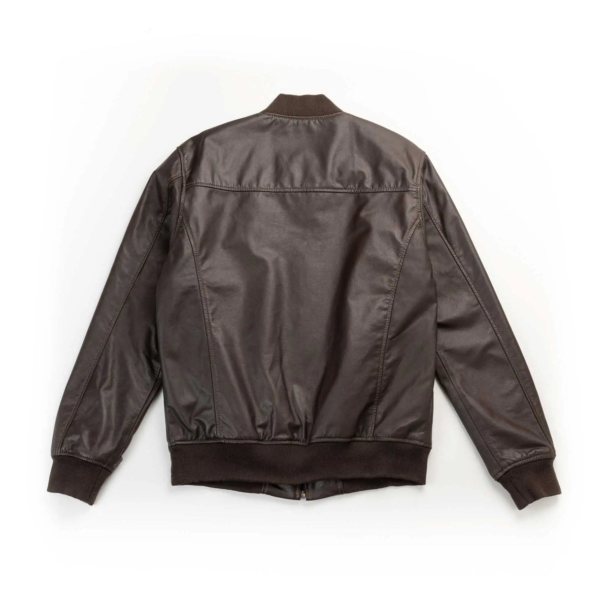 Chaqueta Cooper Bomber Café de Cuero para Hombre - BLACK BISON