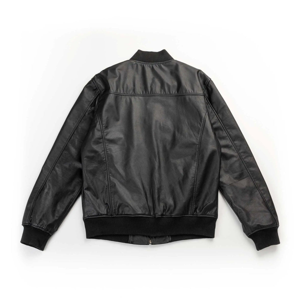 Chaqueta Cooper Bomber Negra de Cuero para Hombre - BLACK BISON