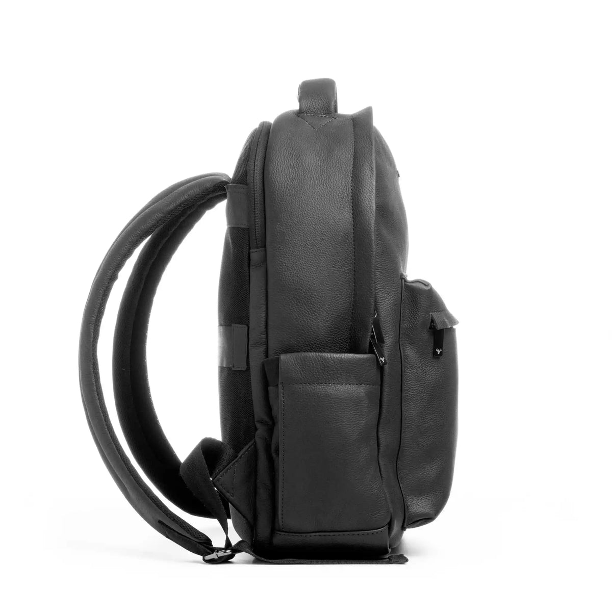 Morral Enzo Negro de Cuero para Hombre vista lateral