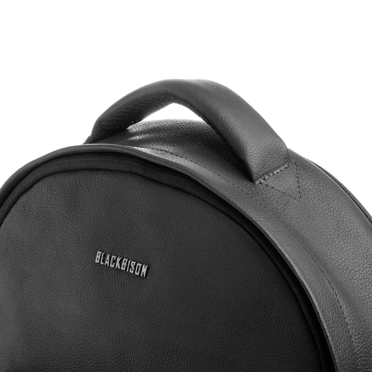 Morral Enzo Negro de Cuero para Hombre detalle agarre y marca