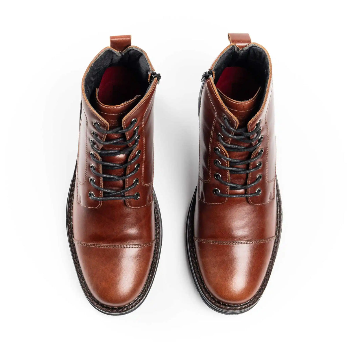 Bota Preston Coñac de Cuero para Hombre - BLACK BISON