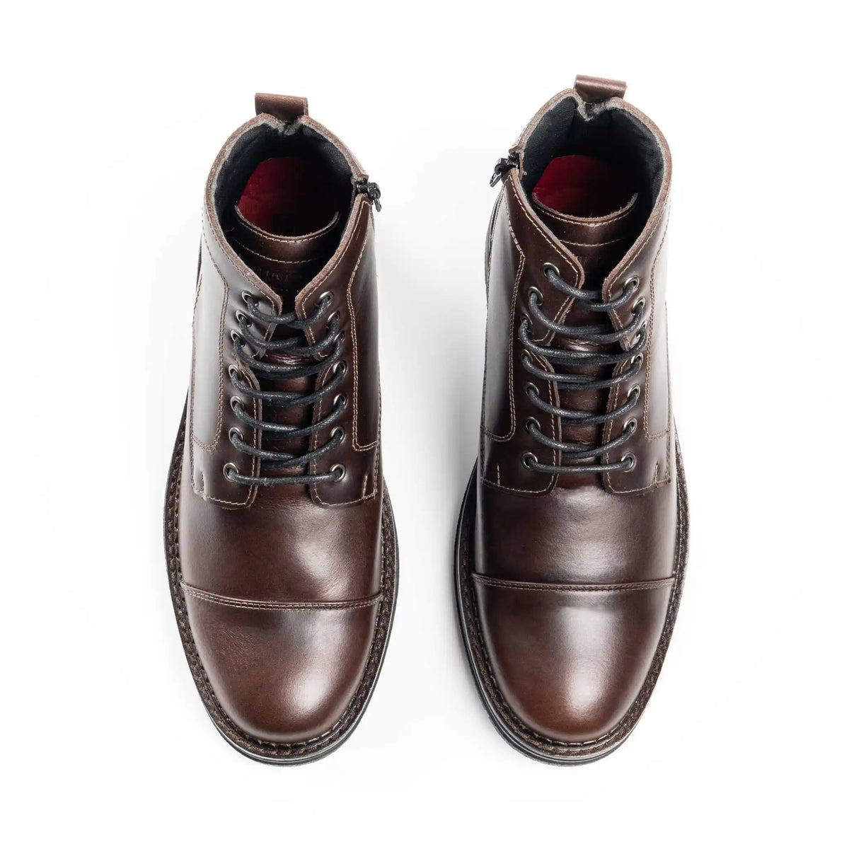 Bota Preston Café de Cuero para Hombre - BLACK BISON