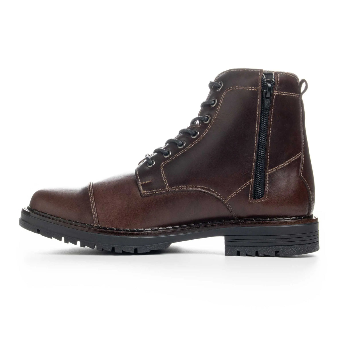 Bota Preston Café de Cuero para Hombre - BLACK BISON