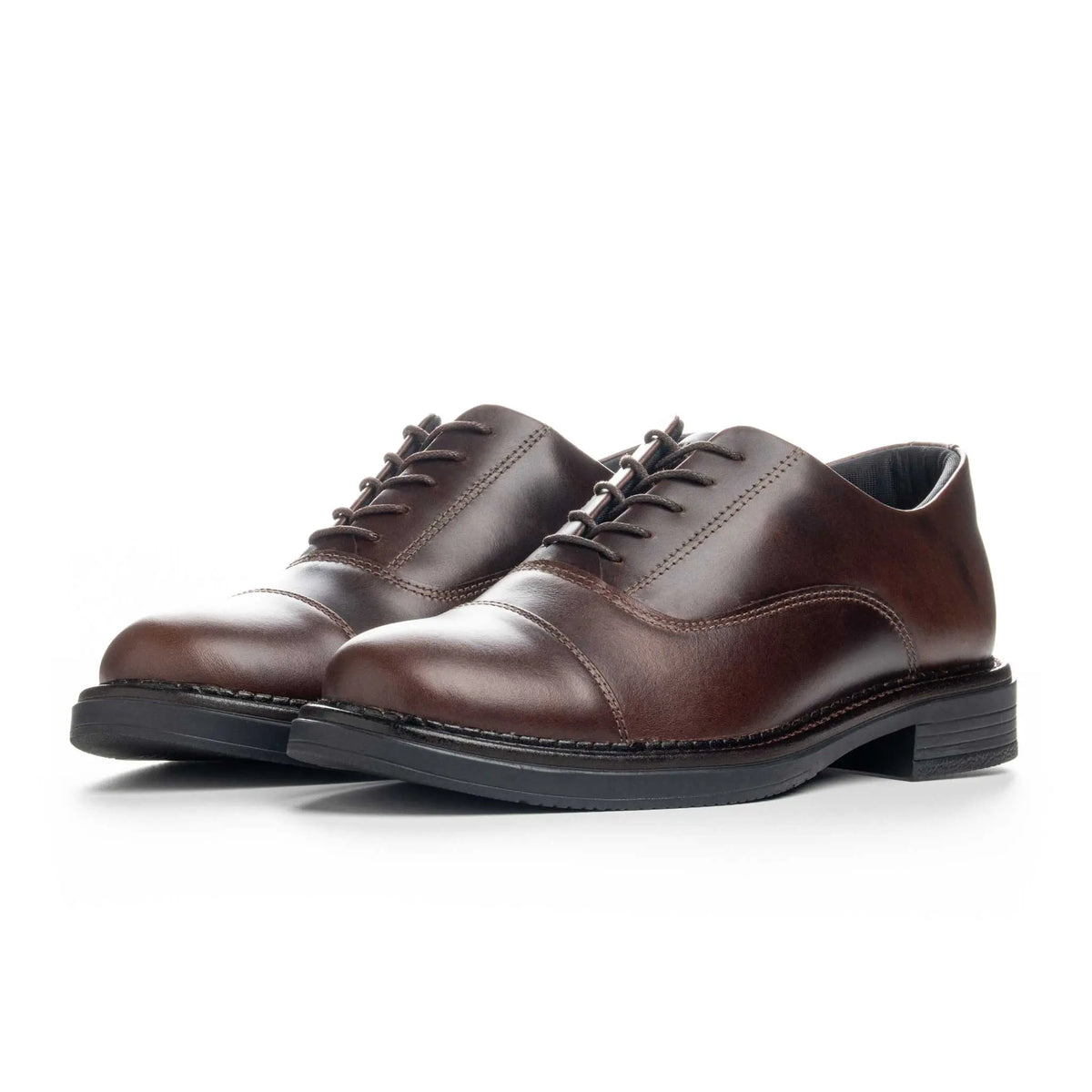 Zapato Velmont Café de Cuero para Hombre - BLACK BISON