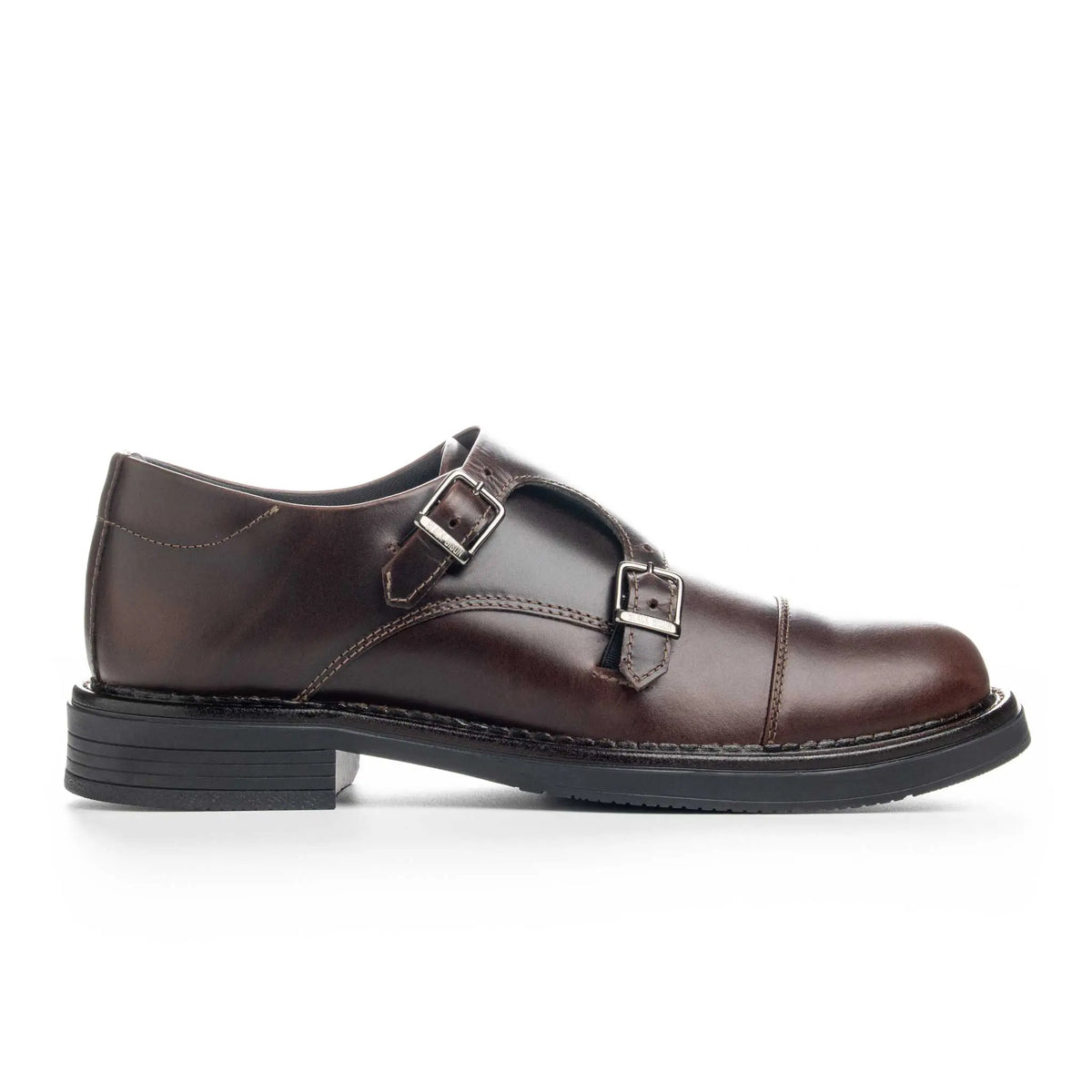 Zapato Moretti Café de Cuero para Hombre - BLACK BISON