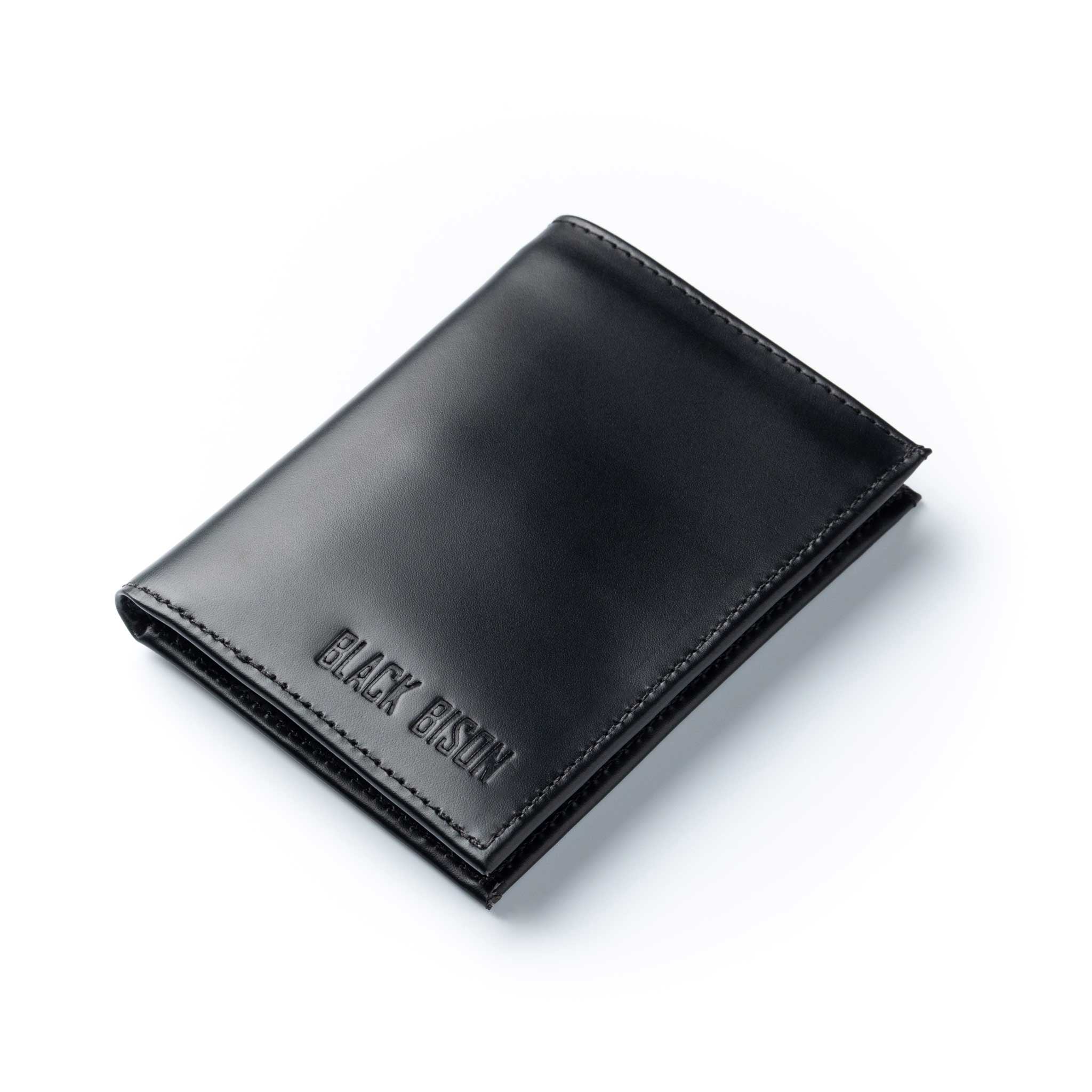 Billetera Vertical en Cuero Negra para Hombre