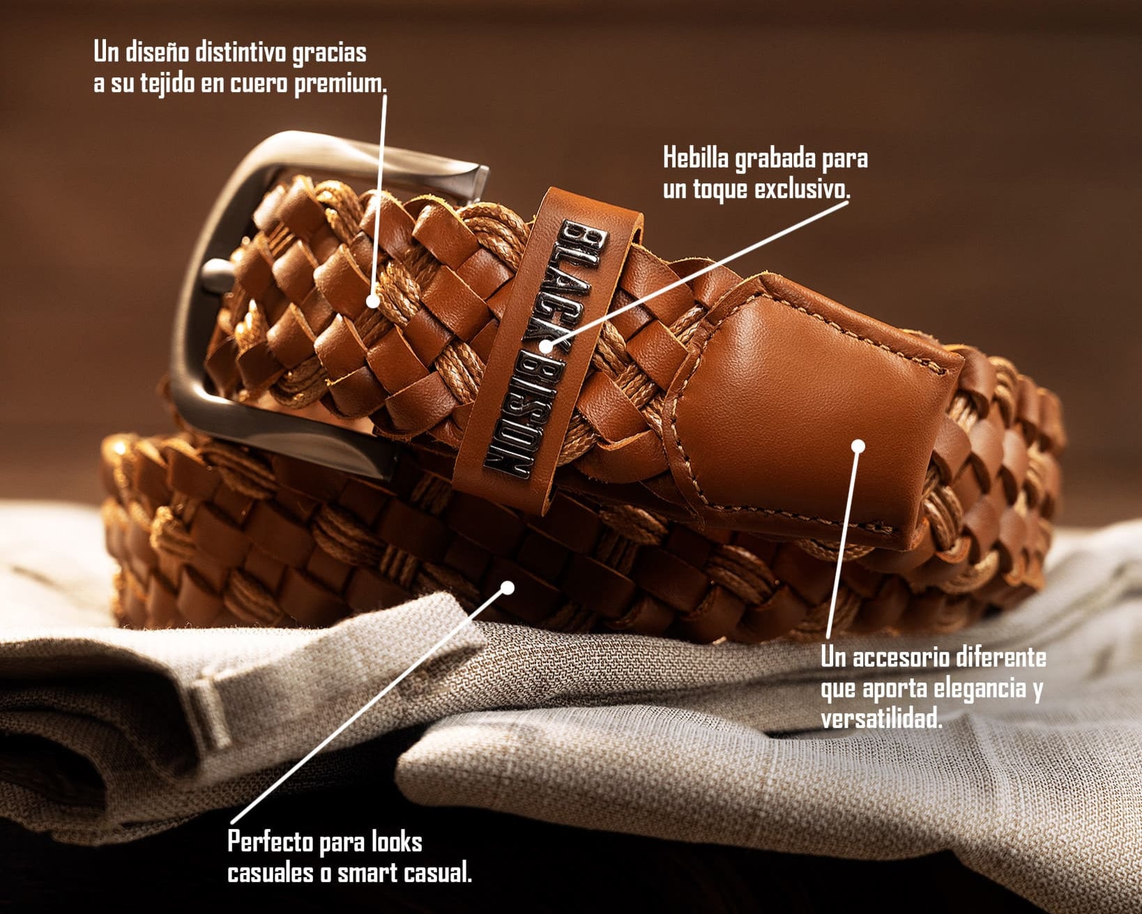 descripcion cinturon cuero