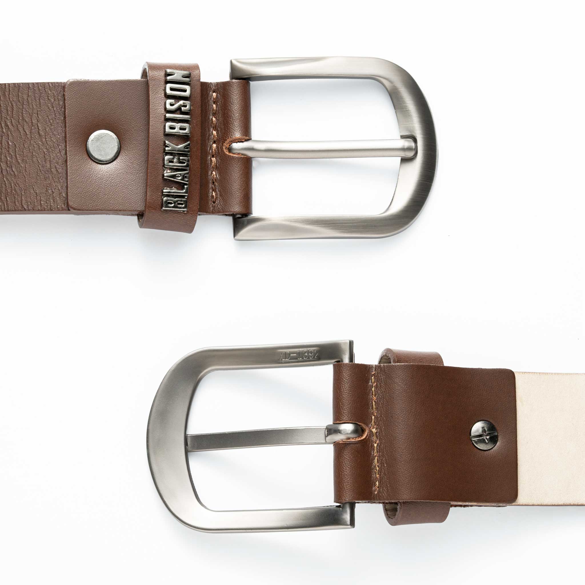 Cinturon Cuero Liso Café - BLACK BISON