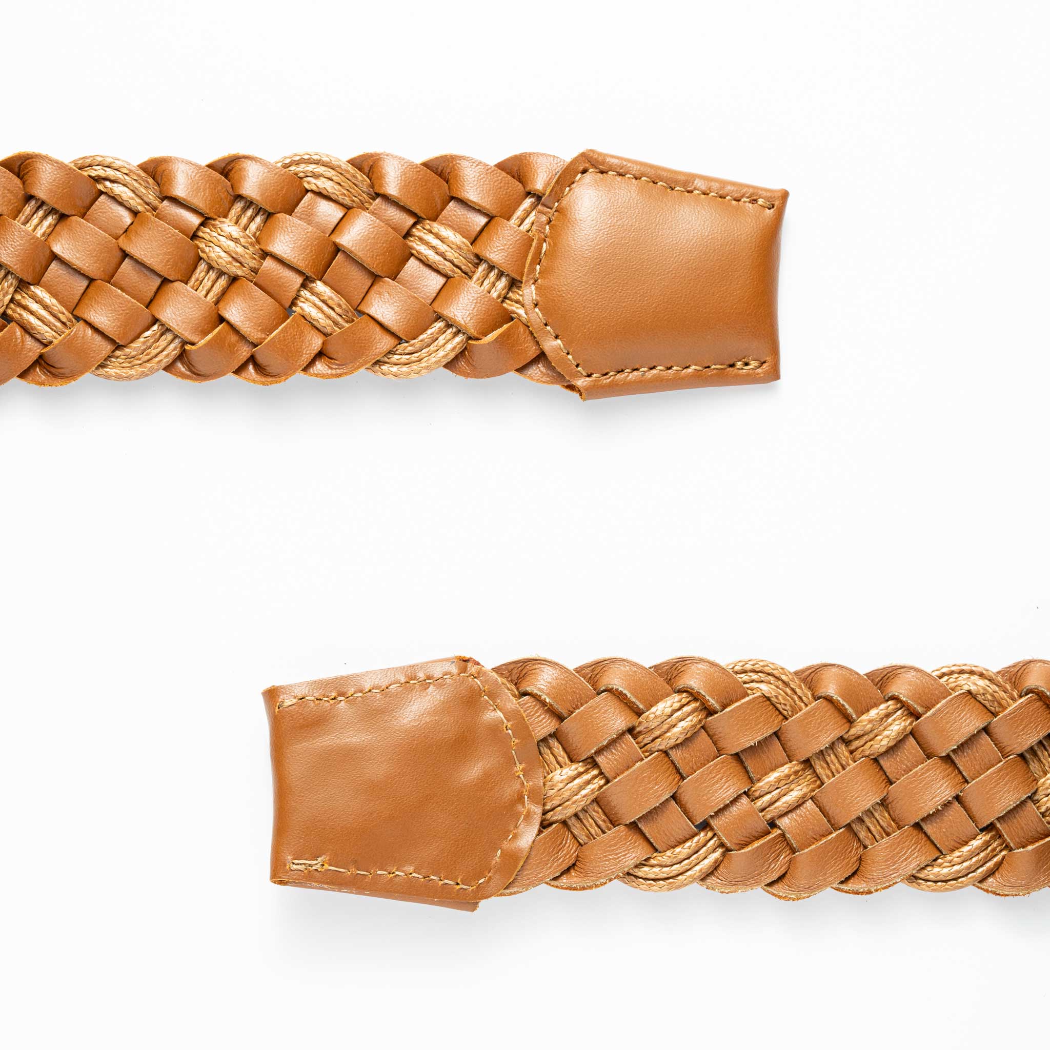 Cinturon Cuero Tejido Miel - BLACK BISON