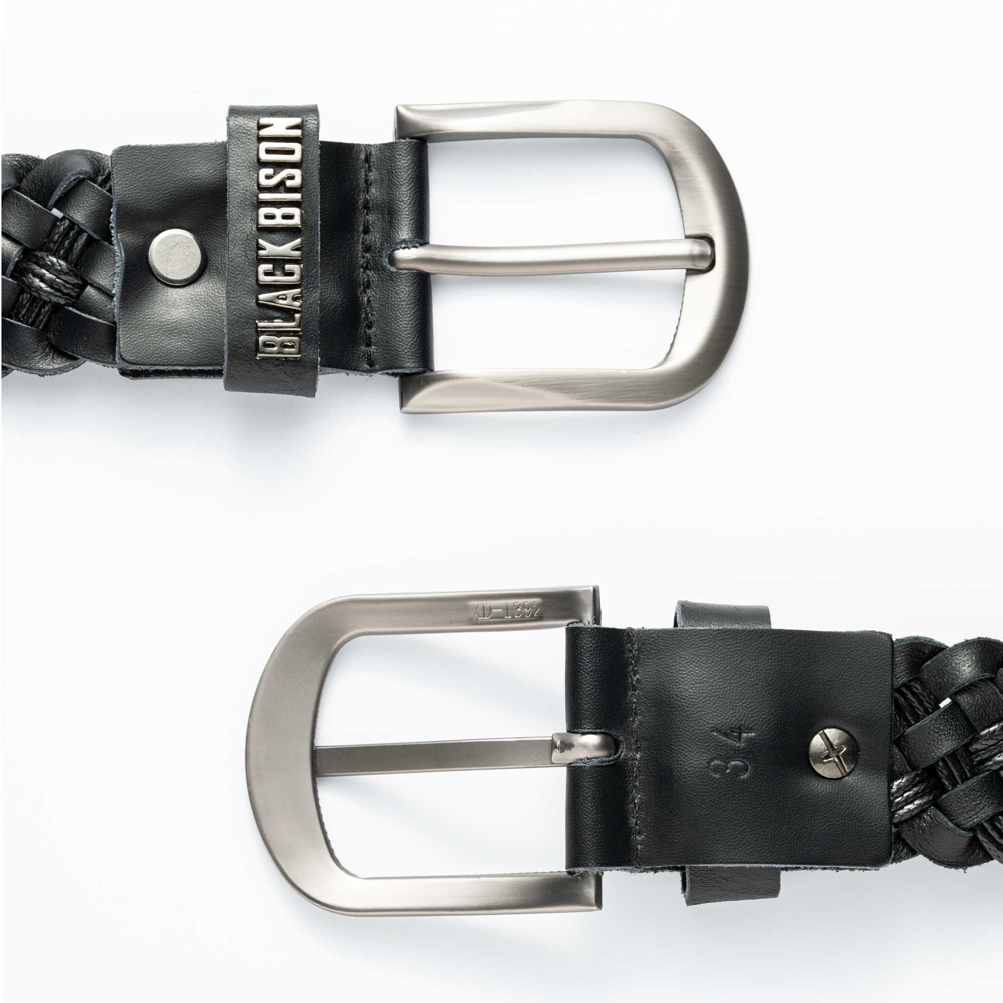 Cinturon Cuero Tejido Negro - BLACK BISON