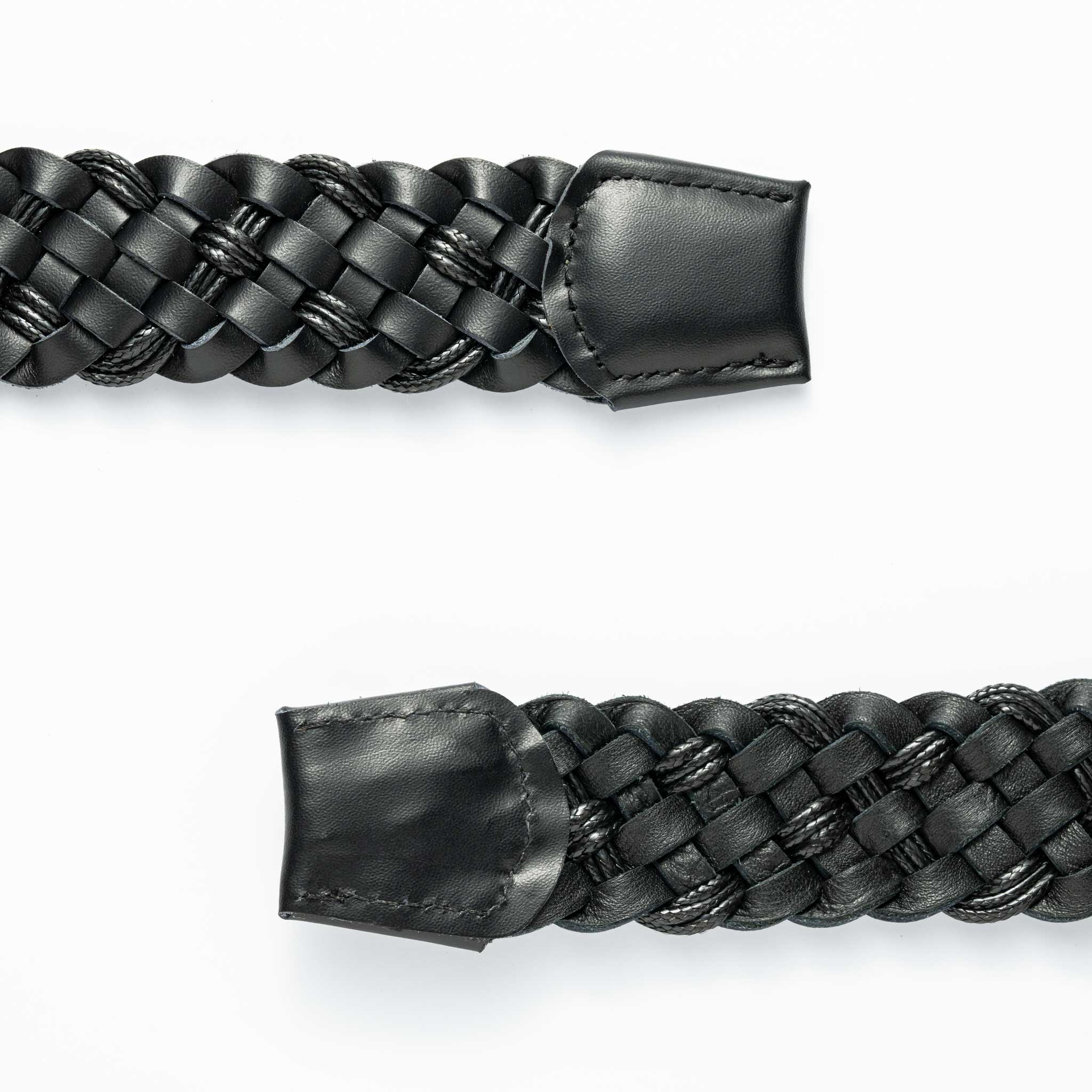 Cinturon Cuero Tejido Negro - BLACK BISON