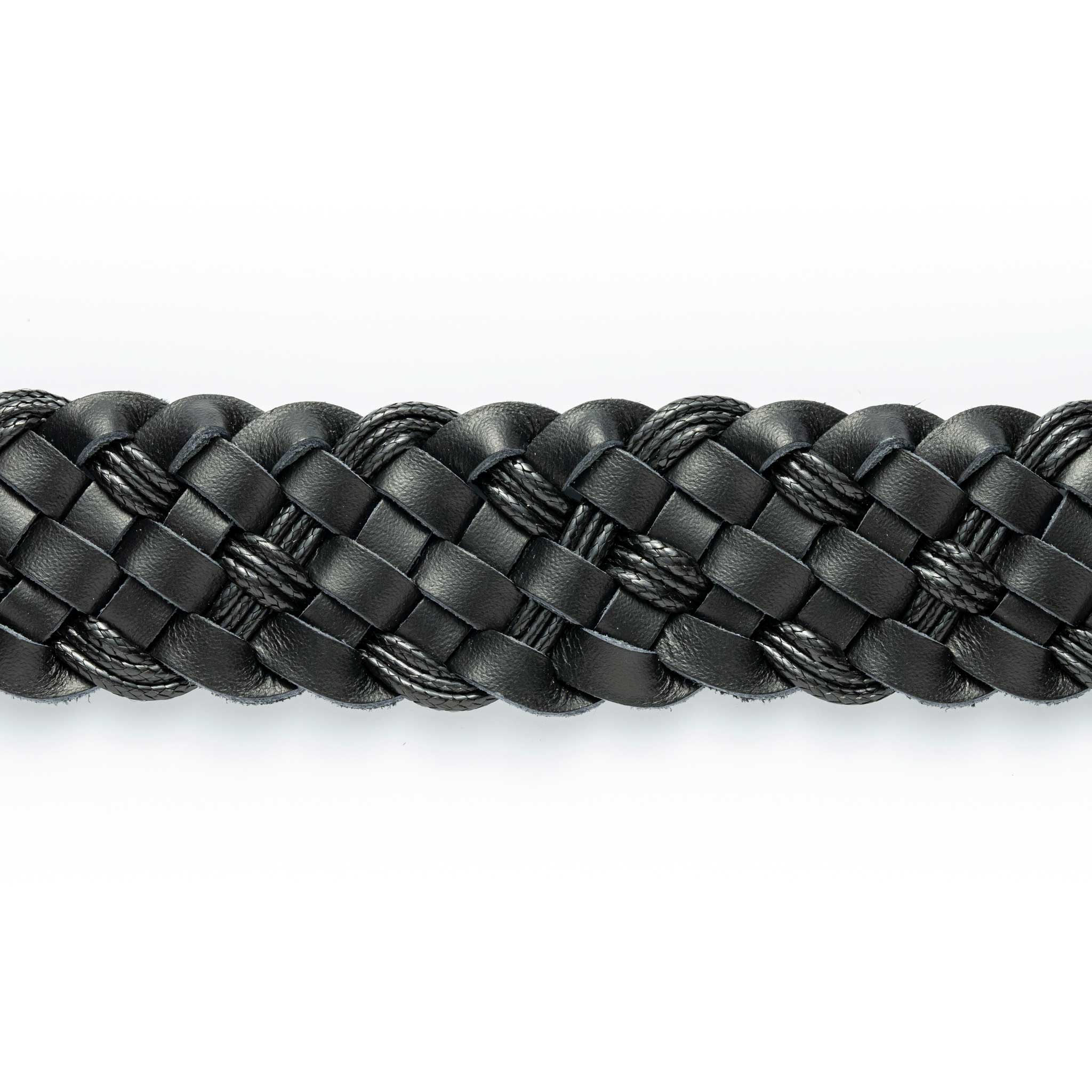 Cinturon Cuero Tejido Negro - BLACK BISON