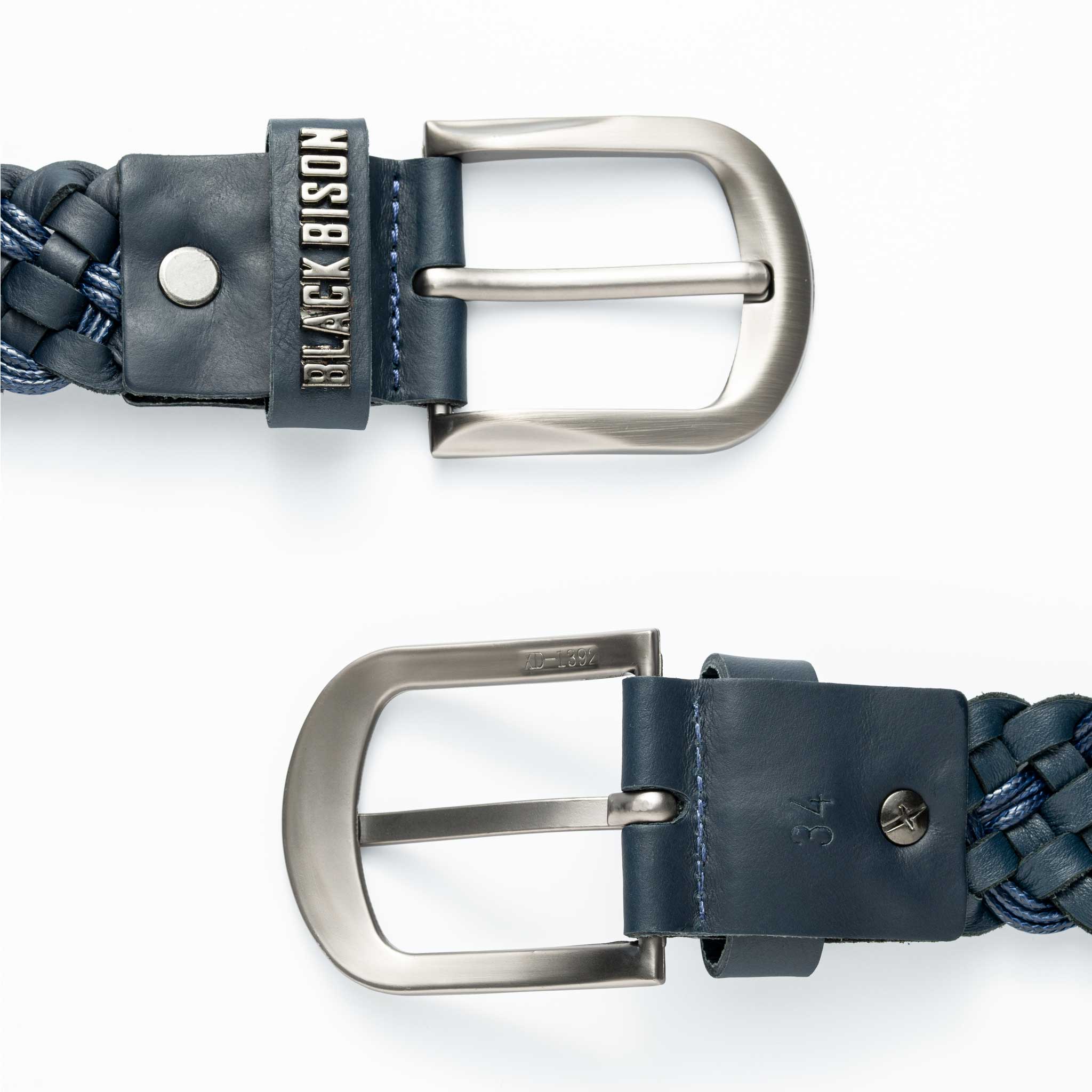 Cinturon Cuero Tejido Azul - BLACK BISON