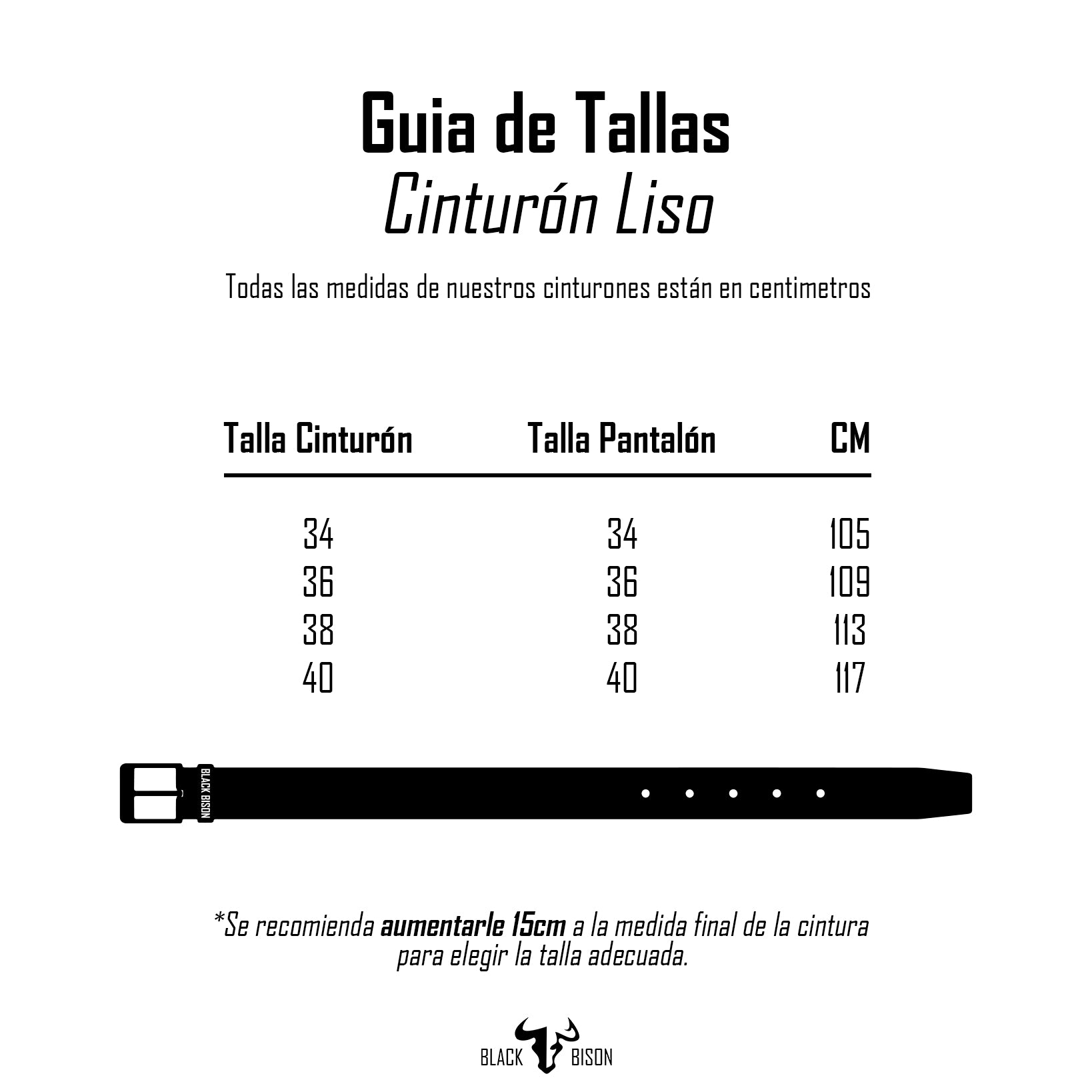 Cinturon Cuero Liso Café - BLACK BISON