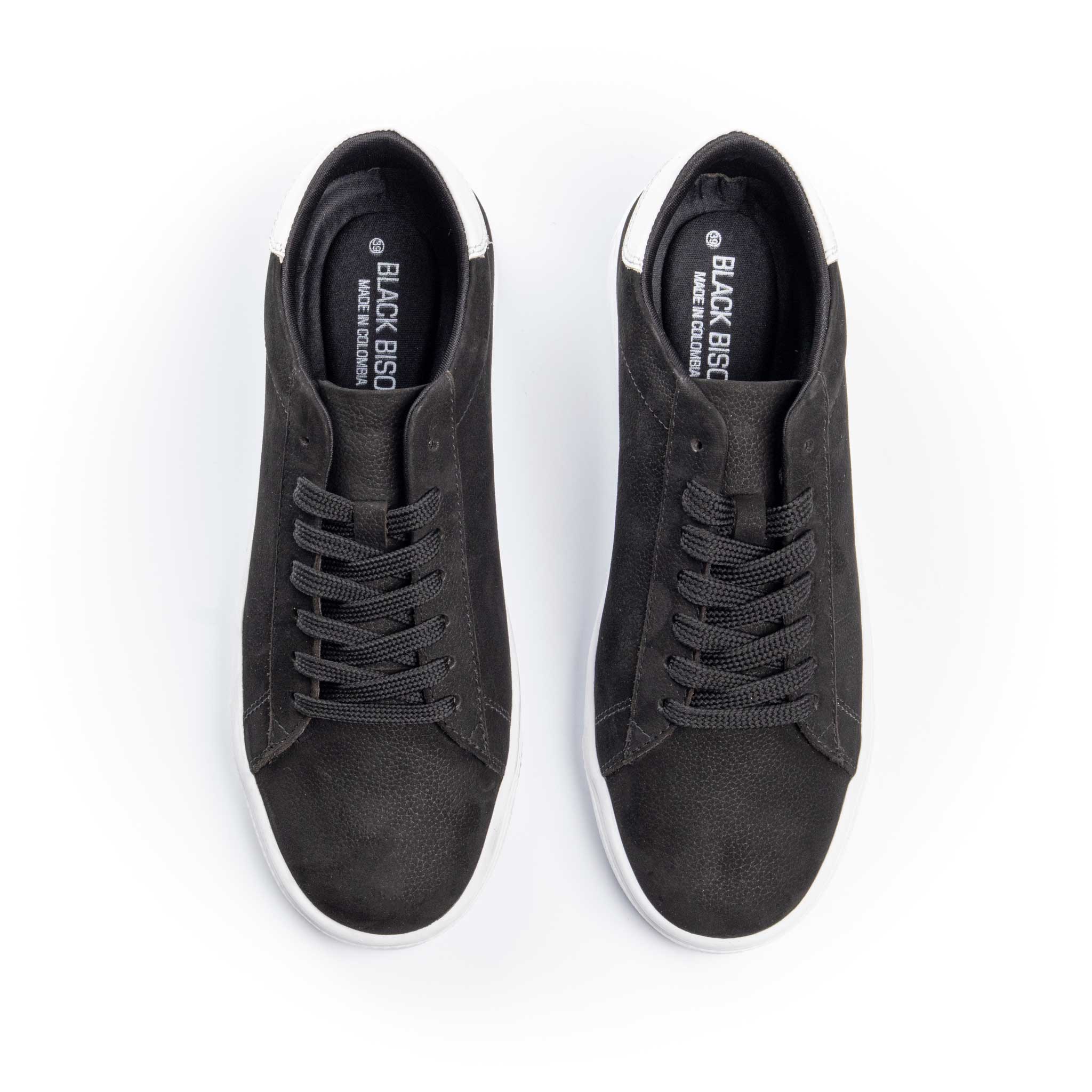 Nobuck Caspio Negro - Blanco 1786 - BLACK BISON