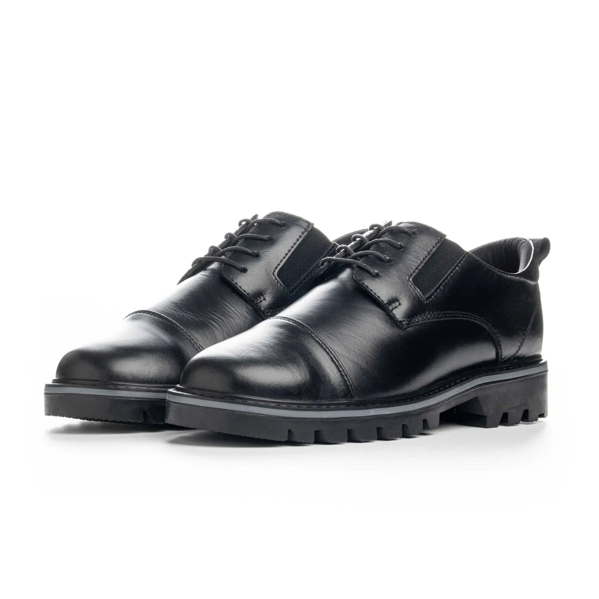 Zapato Monroe Negro de Cuero para Hombre - BLACK BISON
