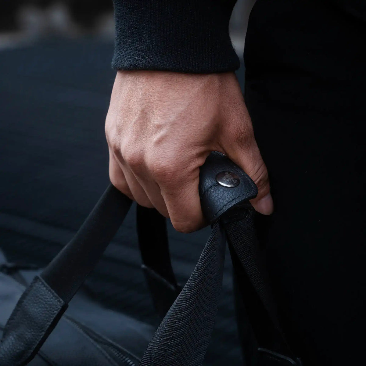 Maleta Atlas Negra en Cuero para Hombre - BLACK BISON