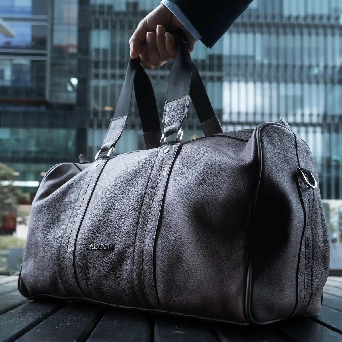 Maleta Atlas Coñac en Cuero para Hombre - BLACK BISON