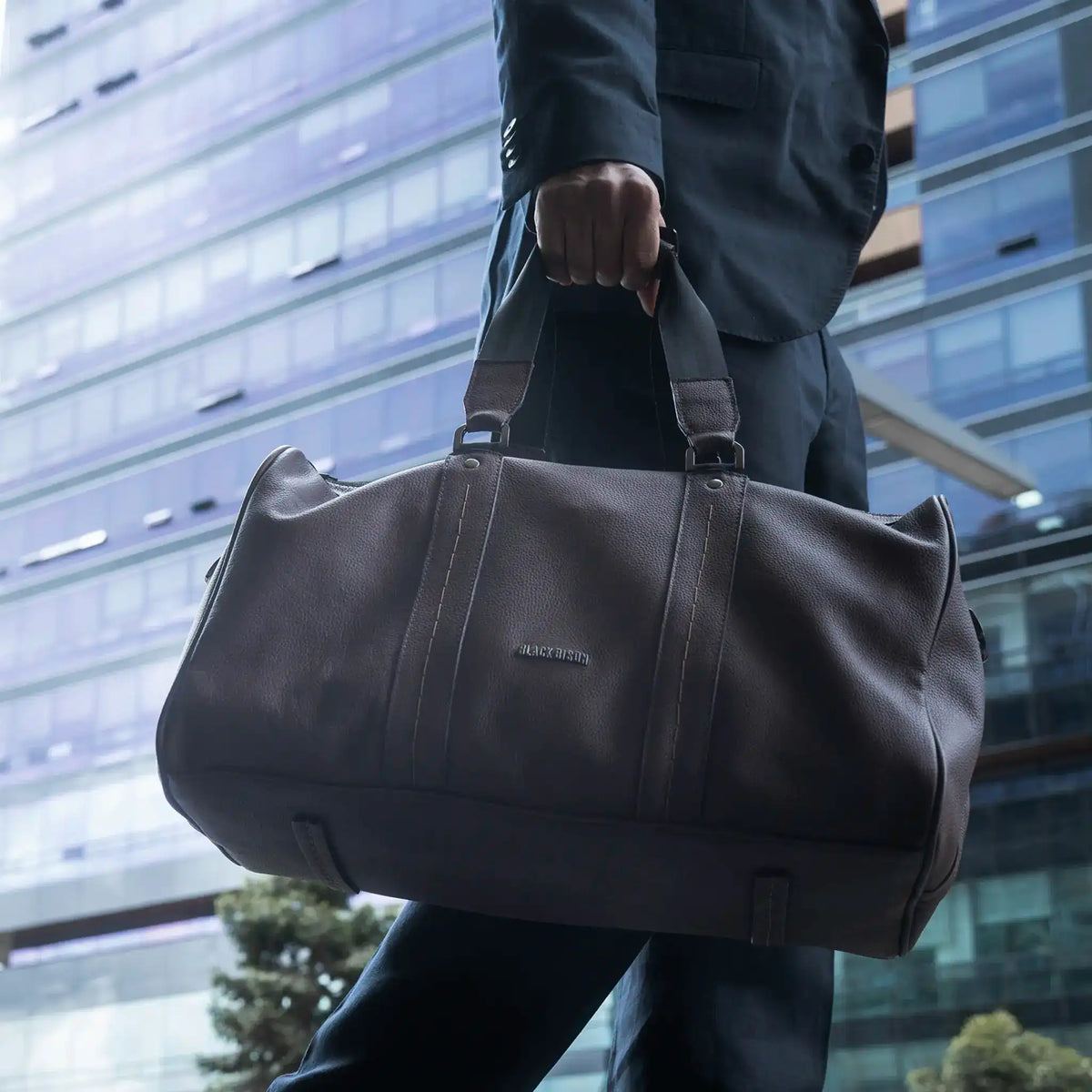 Maleta Atlas Coñac en Cuero para Hombre - BLACK BISON