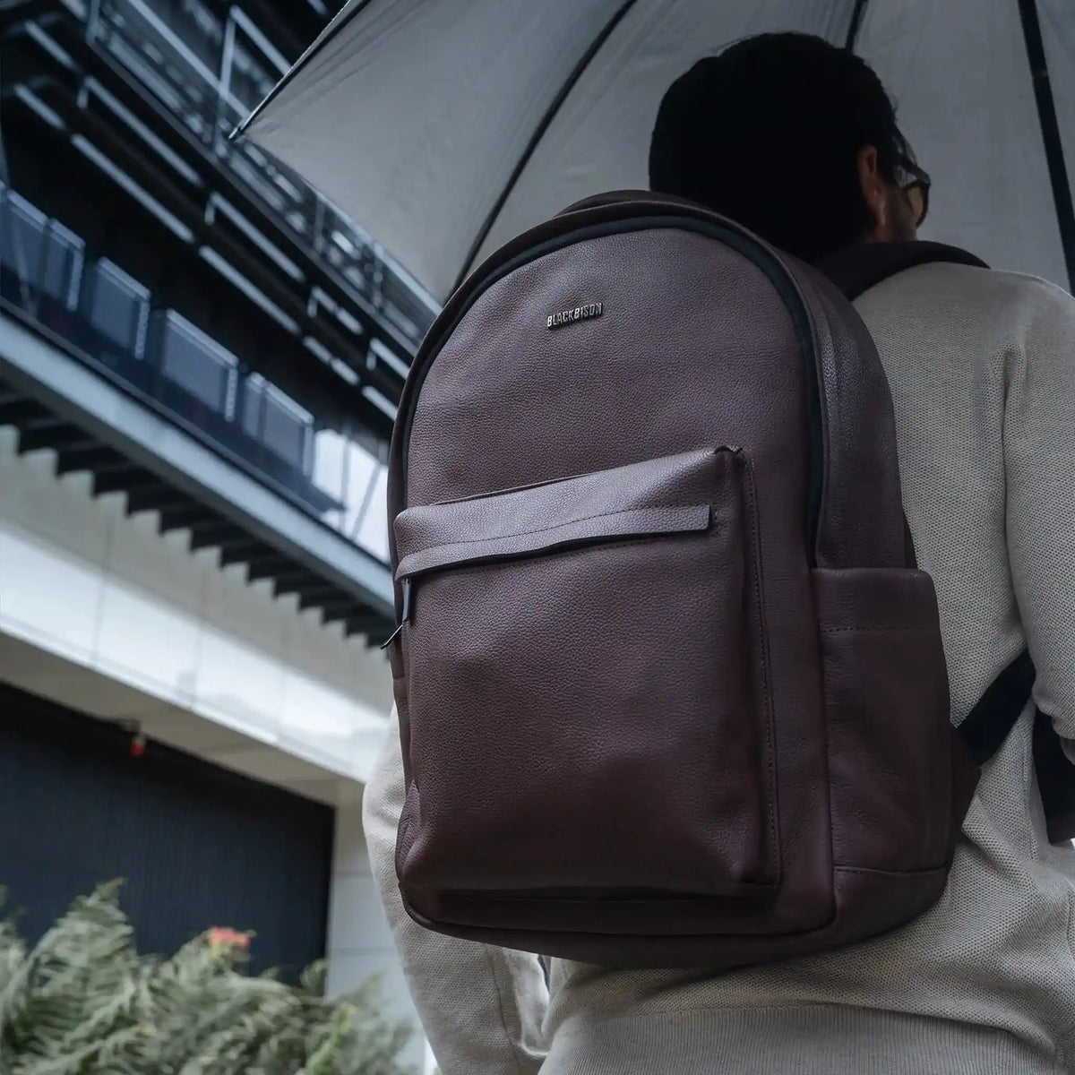 Morral Enzo Coñac de Cuero para Hombre - BLACK BISON