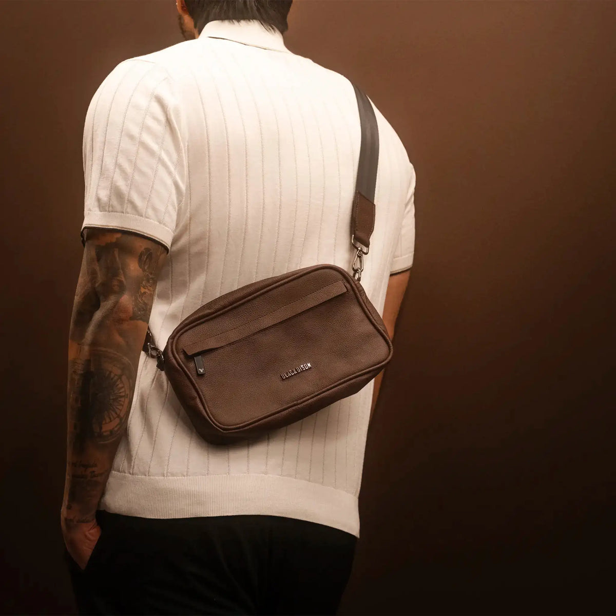 Bolso Manos Libres Neo en Cuero Coñac - BLACK BISON