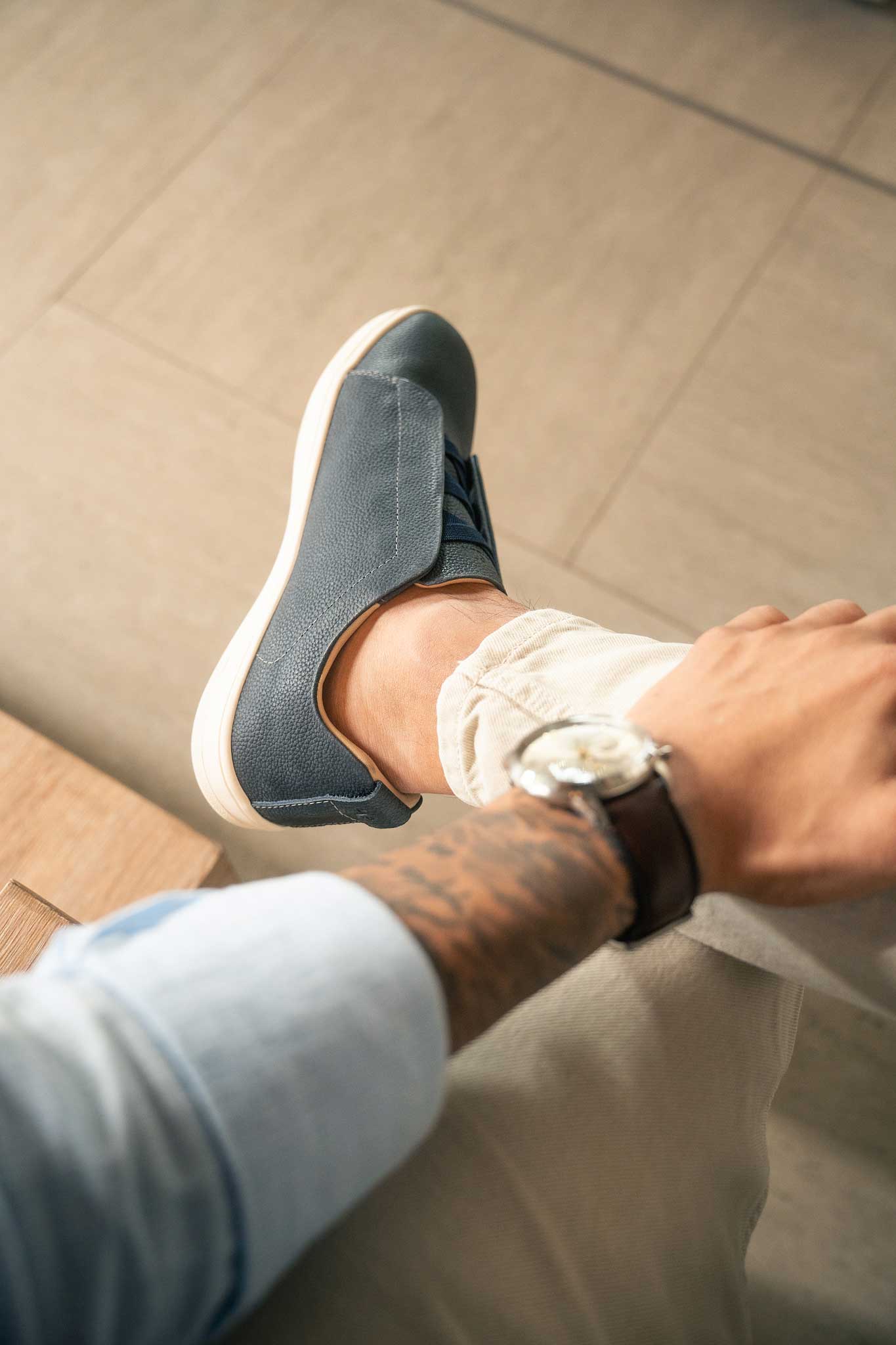 Cuero Nobuck Azul Claro - BLACK BISON