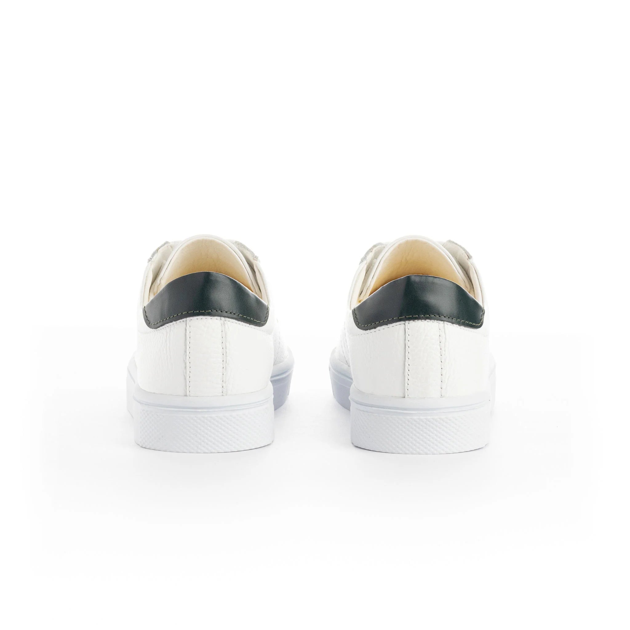 zapato cuero 806 blanco talon verde