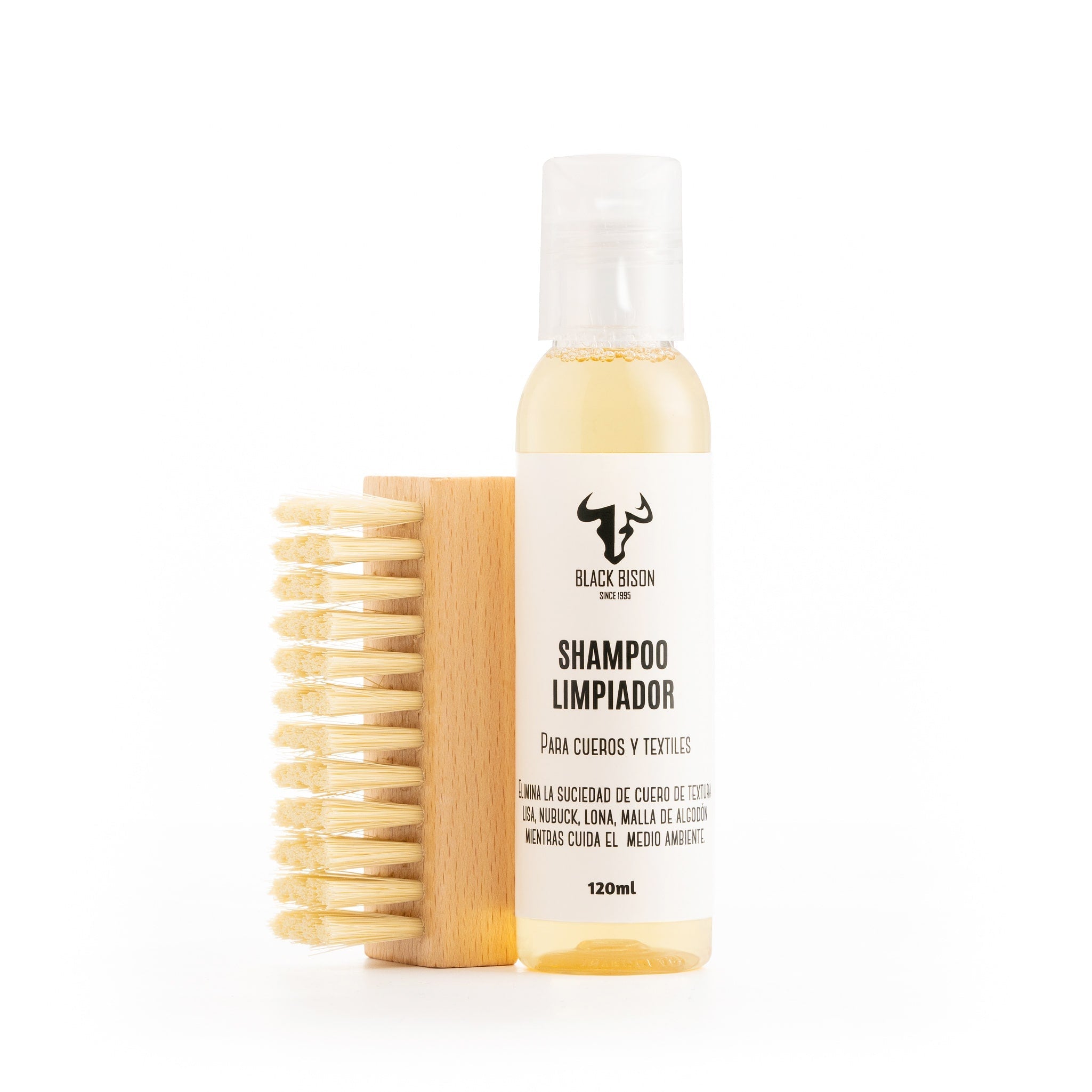 Kit shampoo limpiador y cepillo nilon - BLACK BISON