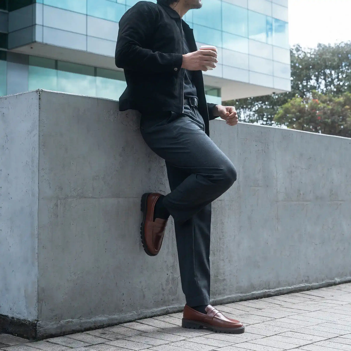 Mocasín Jasper Coñac de Cuero para Hombre - BLACK BISON