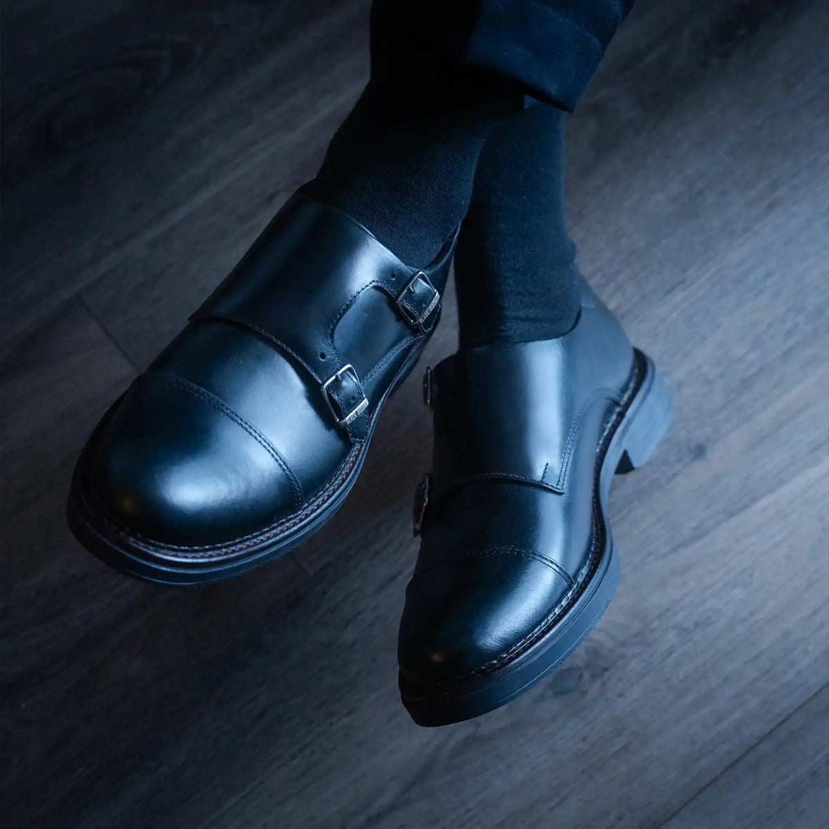 Zapato Moretti Negro de Cuero para Hombre - BLACK BISON