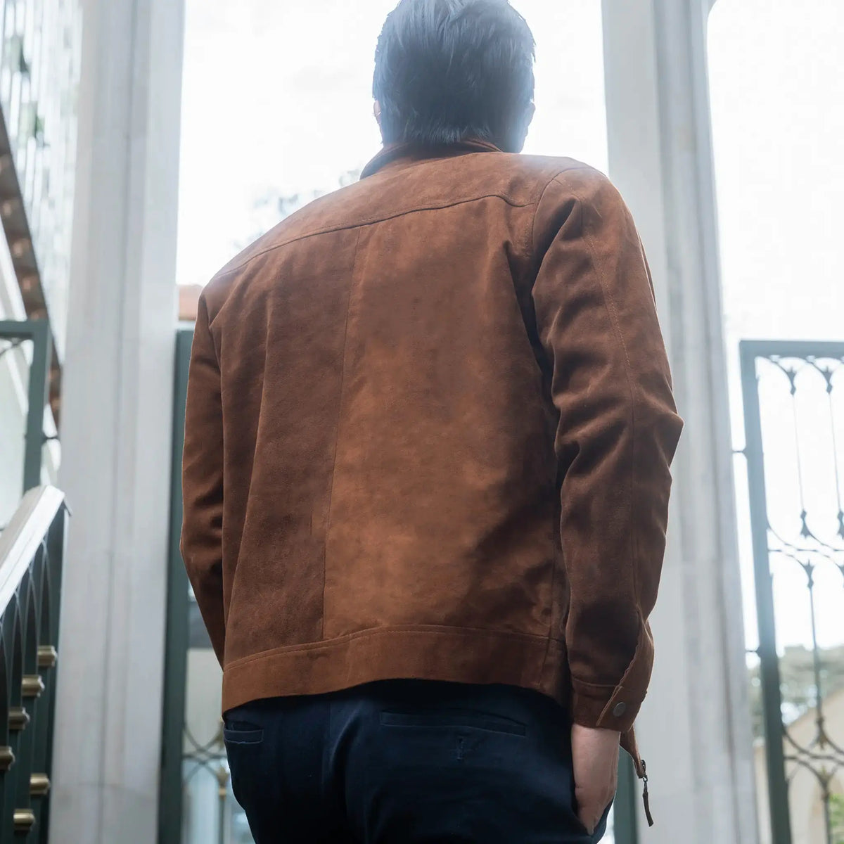 Chaqueta Gatsby Miel de Cuero para Hombre - BLACK BISON