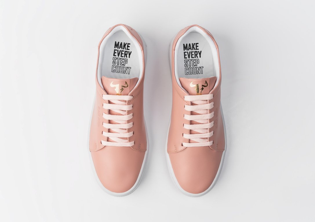 Sneakers black bison rosado-blanco superior