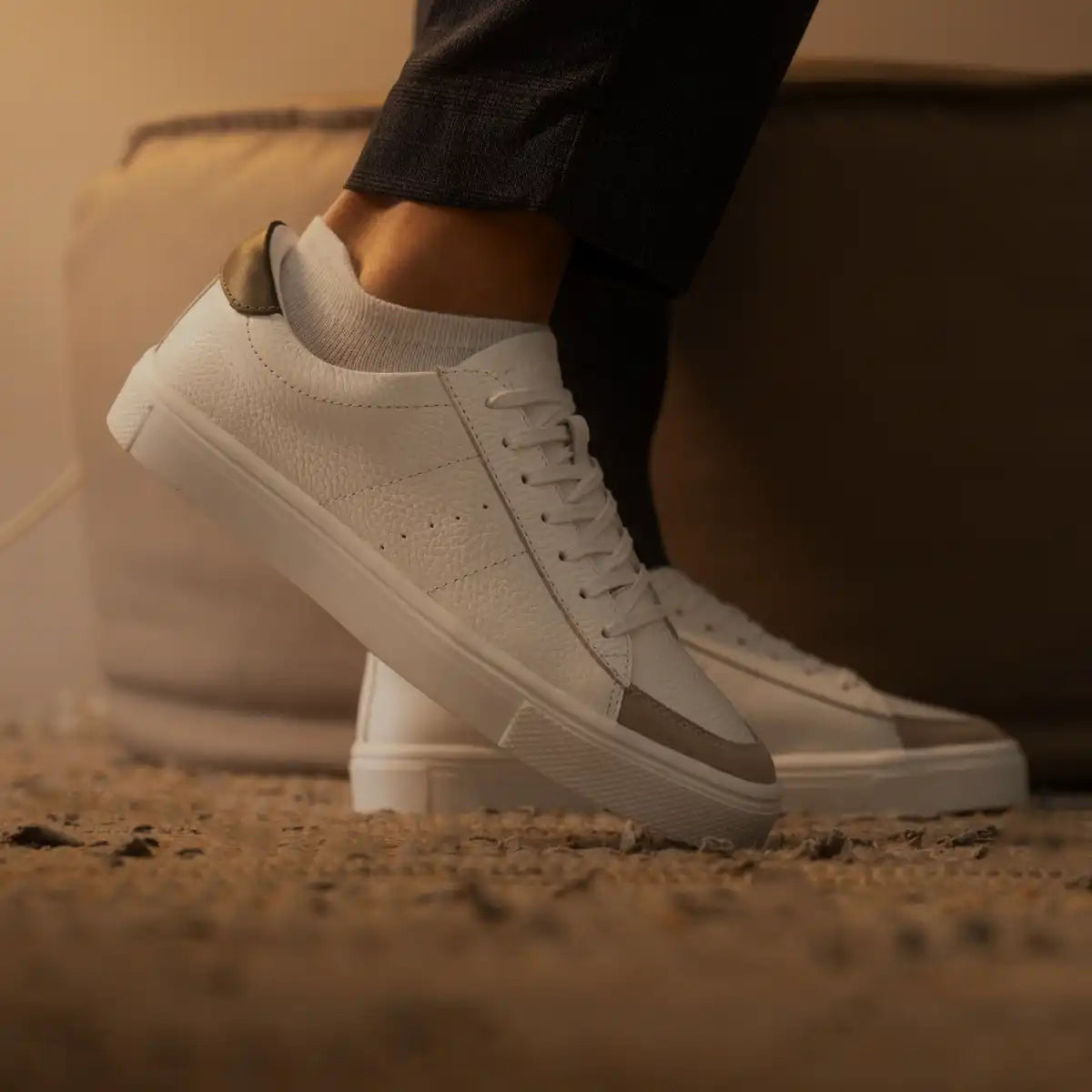 Tenis de cuero para hombre