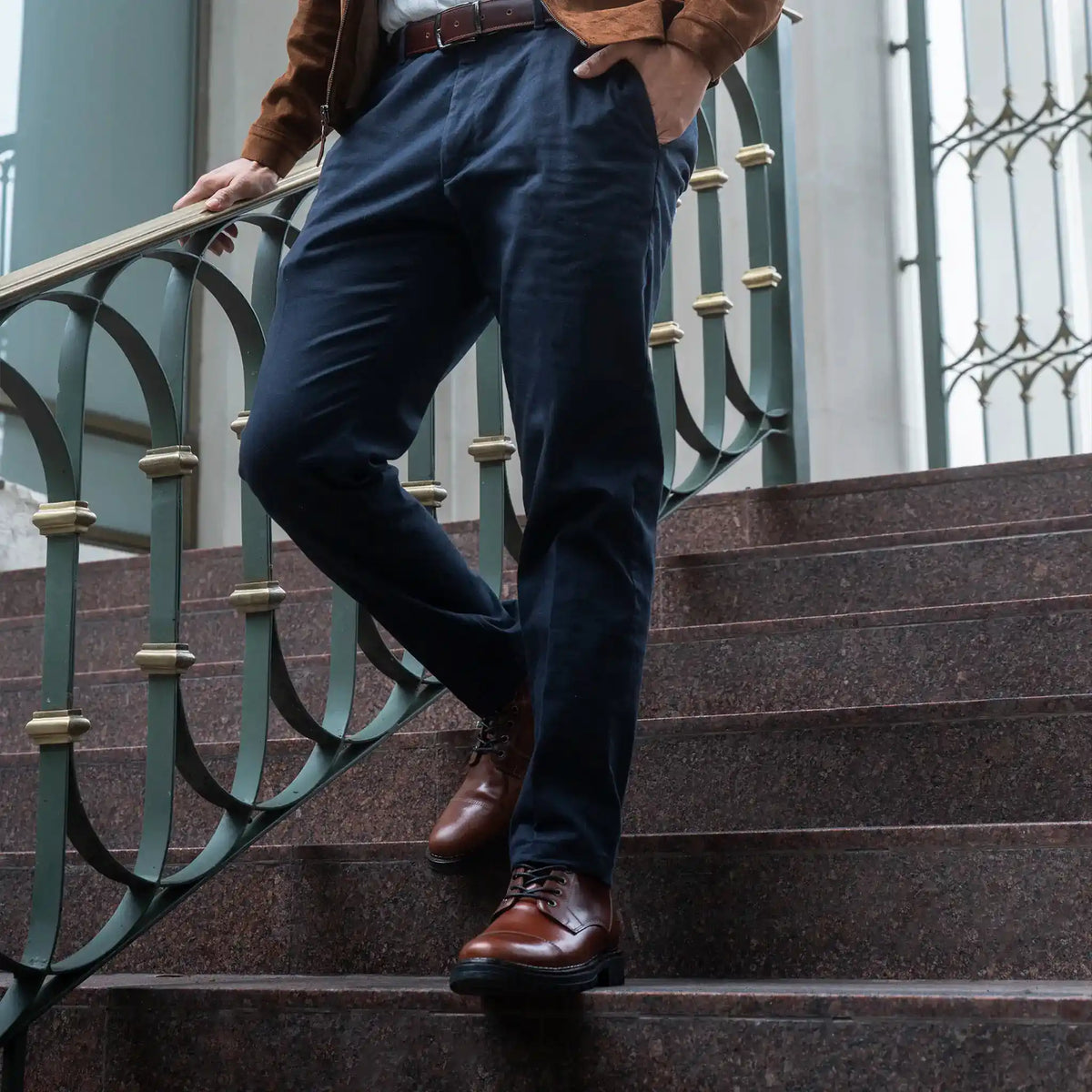 Bota Preston Coñac de Cuero para Hombre - BLACK BISON