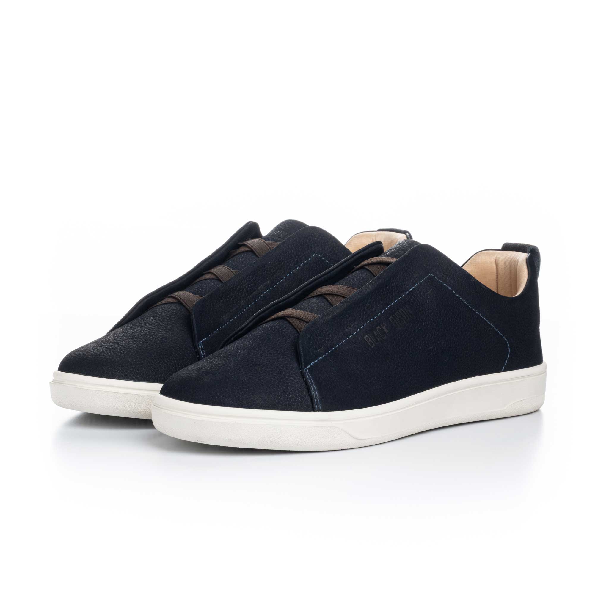Cuero Nobuck Azul Navy