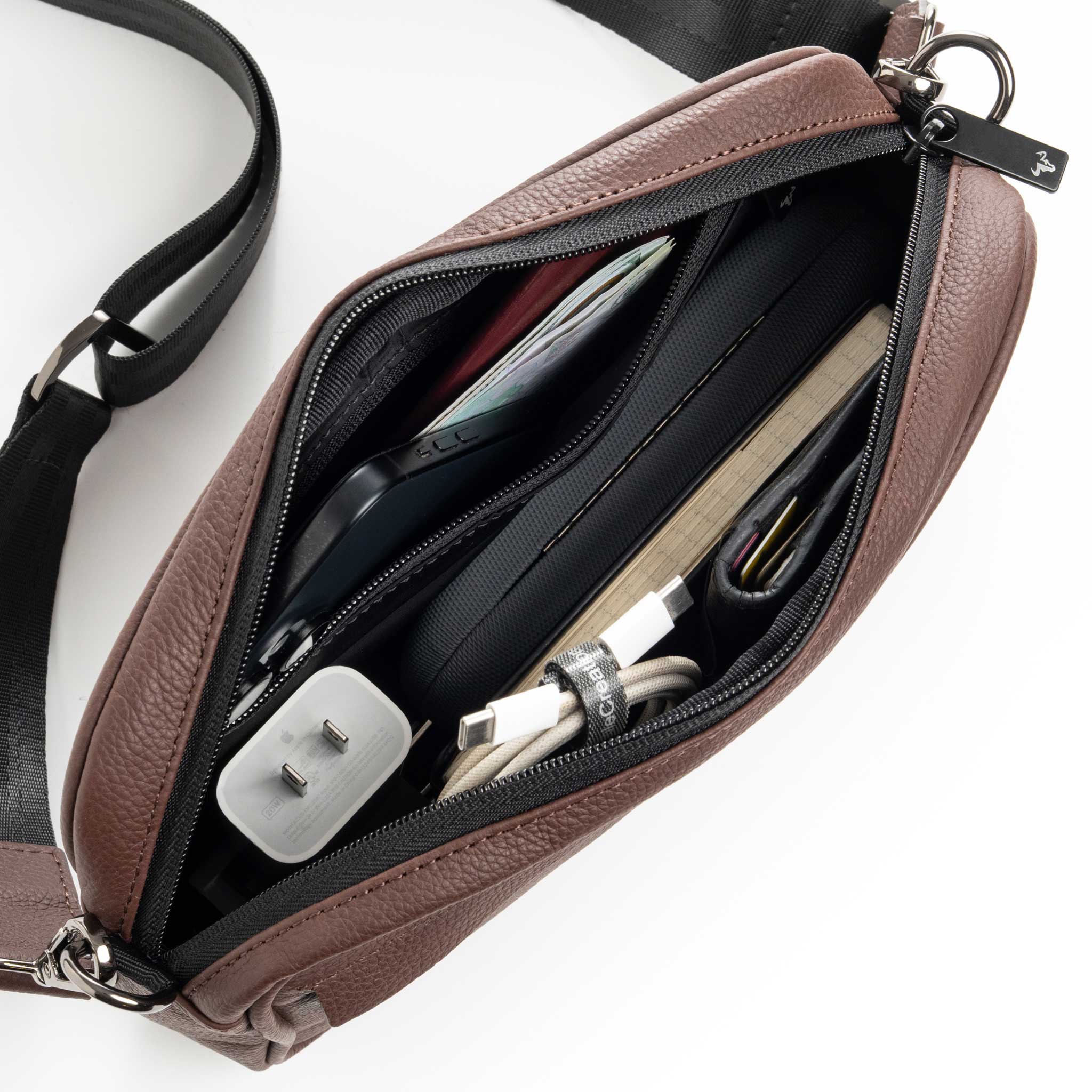 Bolso Manos Libres Neo en Cuero Coñac