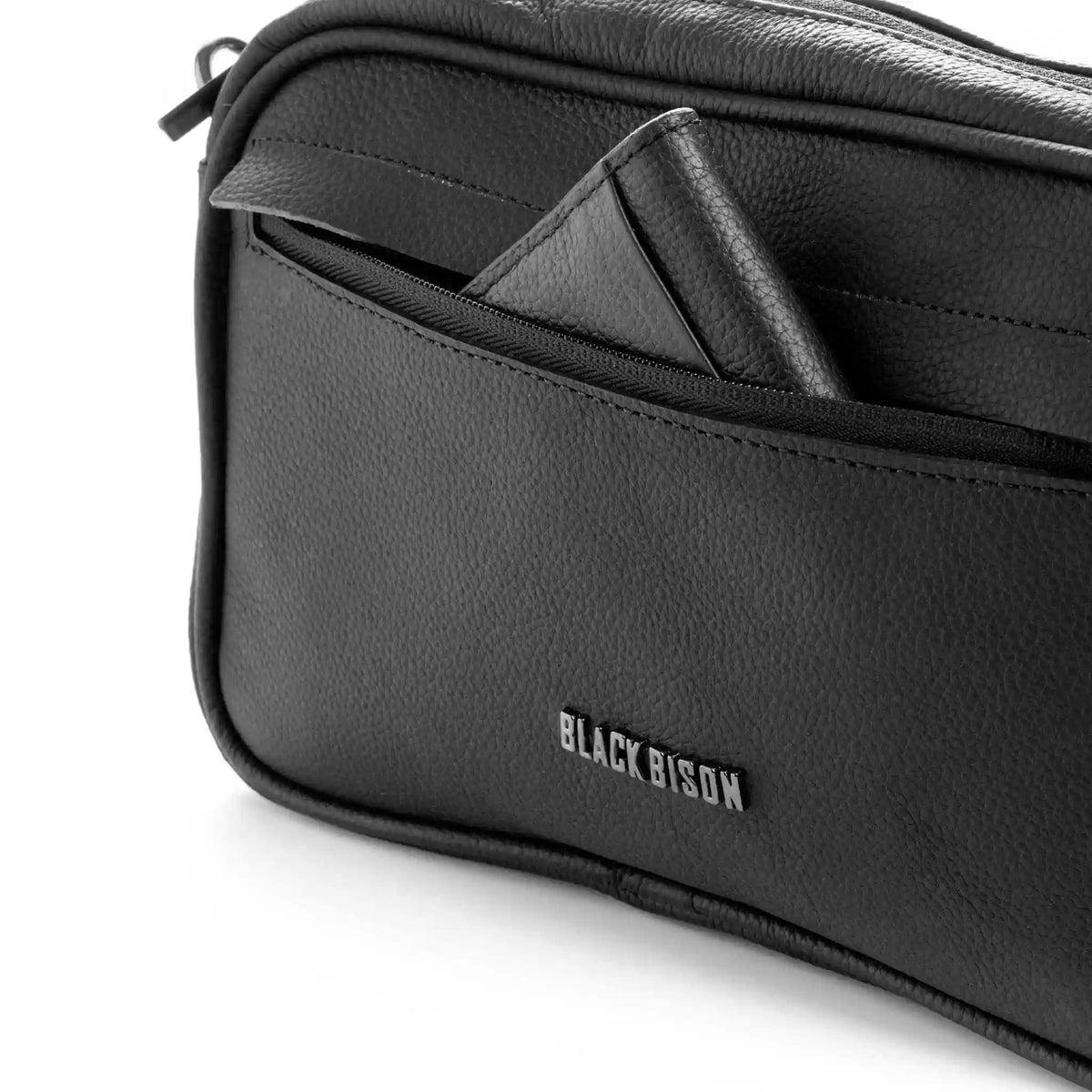 Bolso Manos Libres Neo en Cuero Negro - BLACK BISON