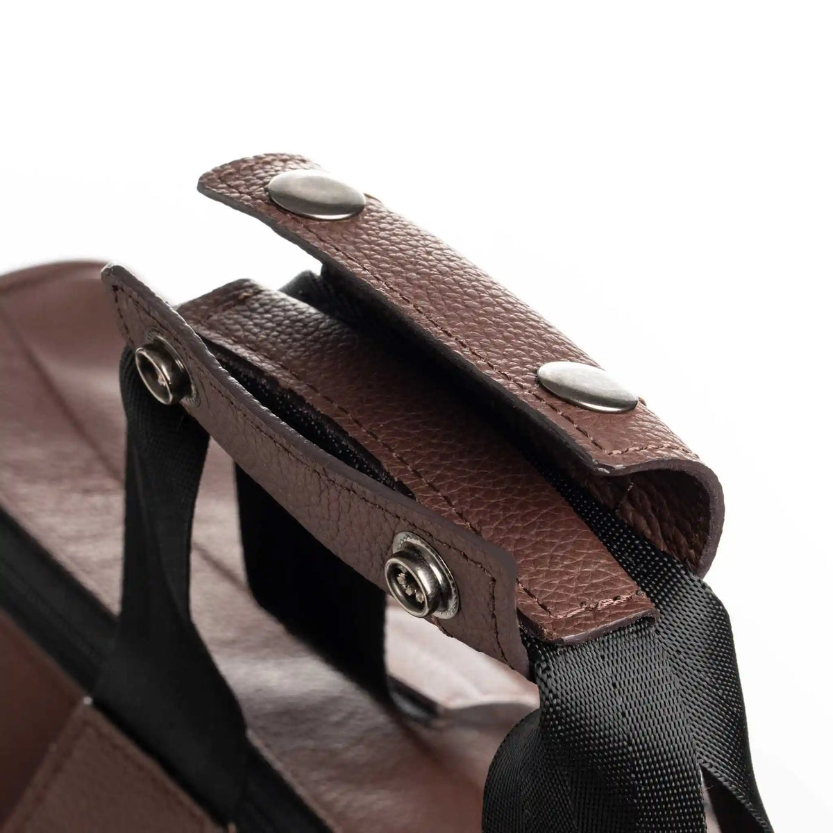 Bolso de Viaje Atlas Coñac en Cuero para Hombre detalle asa o agarre