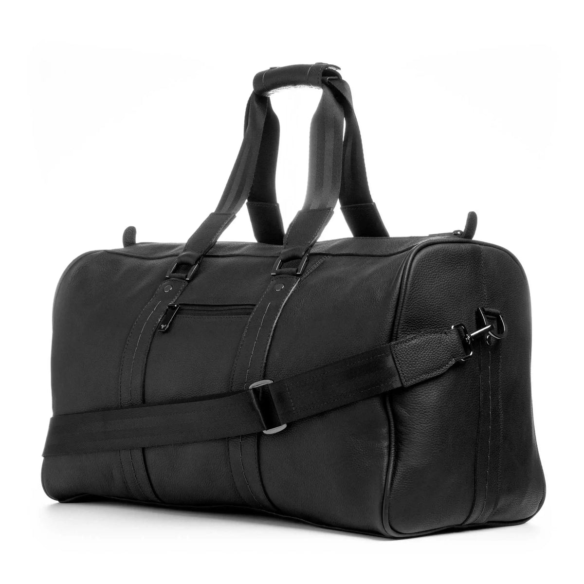 Bolso de Viaje Atlas Negro en Cuero para Hombre parte posterior