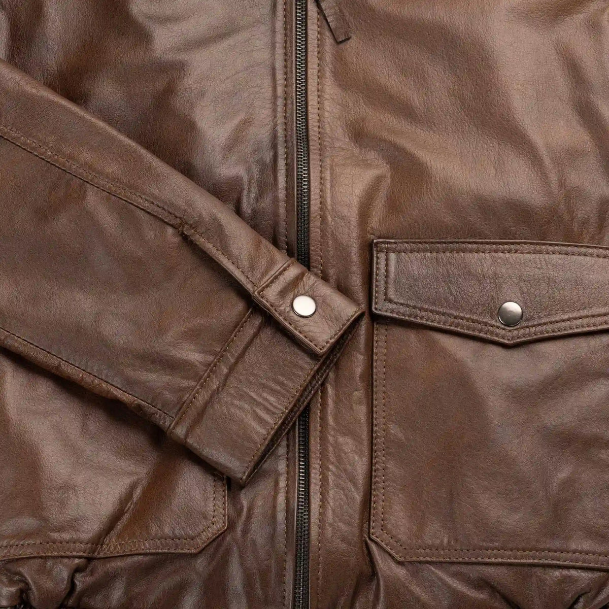 Chaqueta Harrison Aviador Miel de Cuero para Hombre - BLACK BISON
