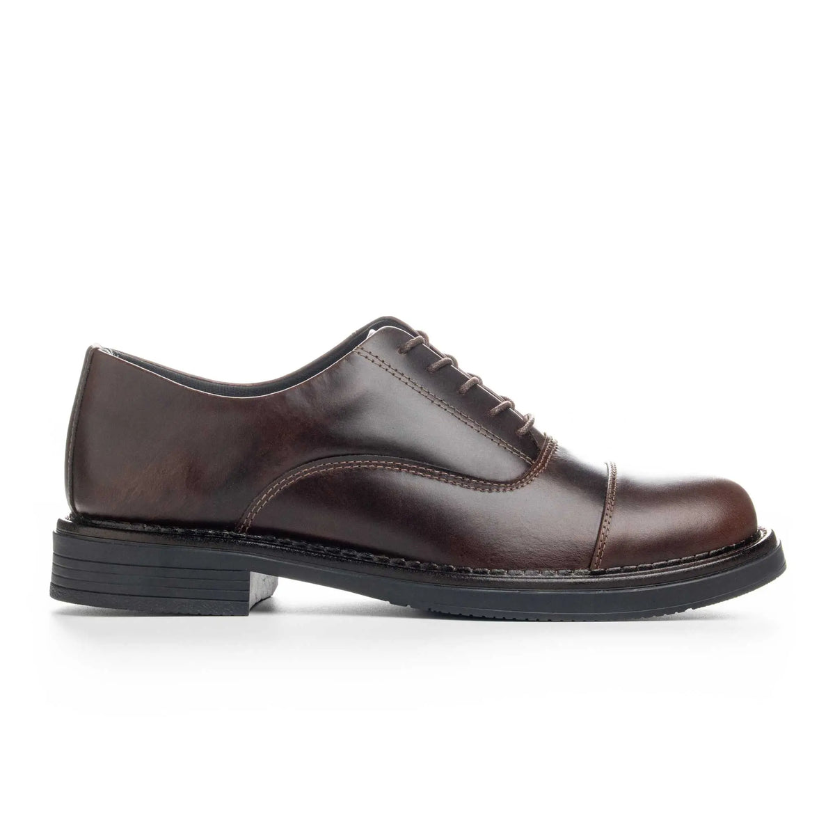 Zapato Velmont Café de Cuero para Hombre - BLACK BISON