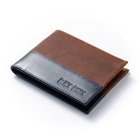 Billetera Horizontal en Cuero Miel - Azul para Hombre - BLACK BISON